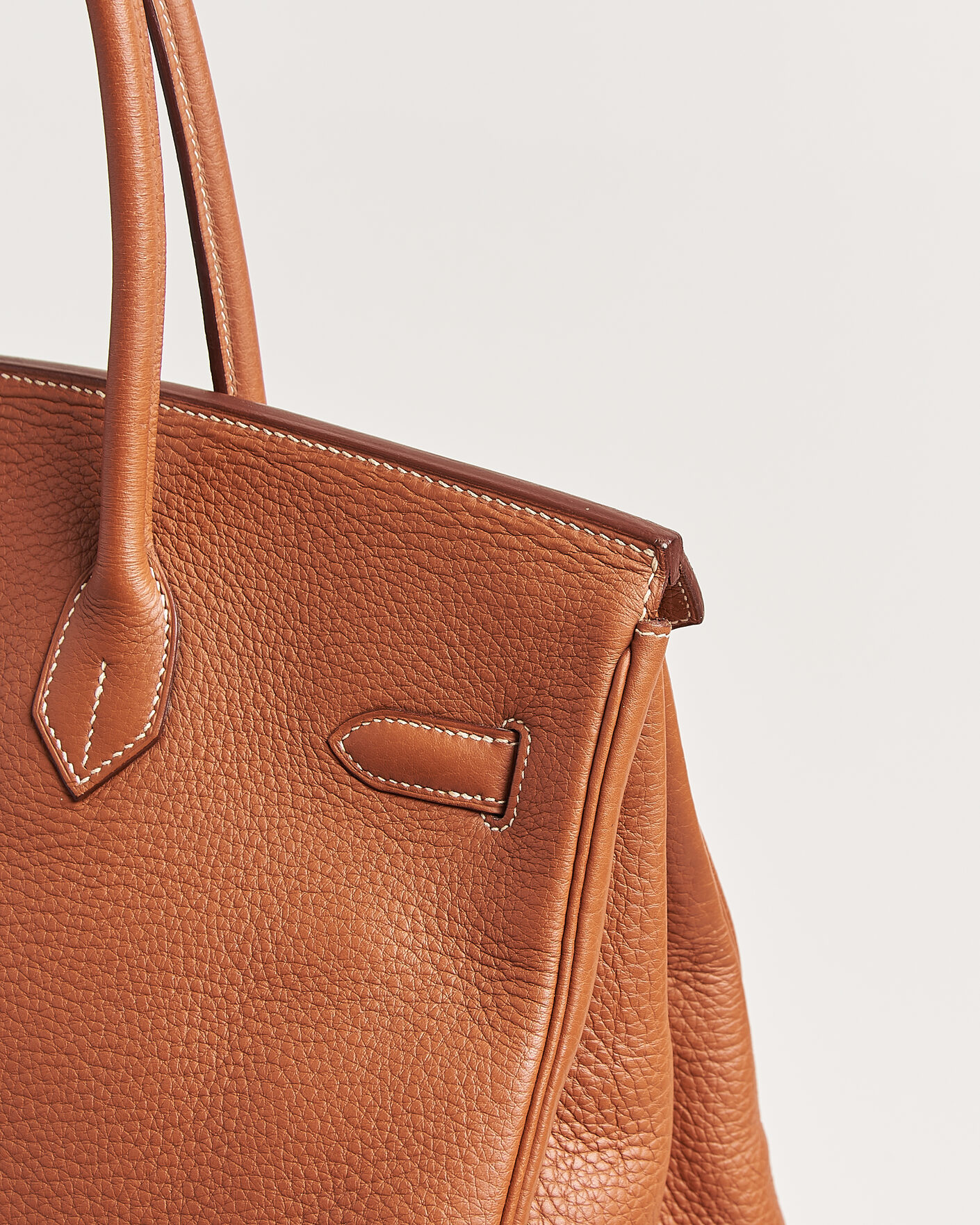 Uomini | Pre-Owned & Vintage Bags | Hermès Pre-Owned | Birkin 35 Togo Leather Cognac Brown