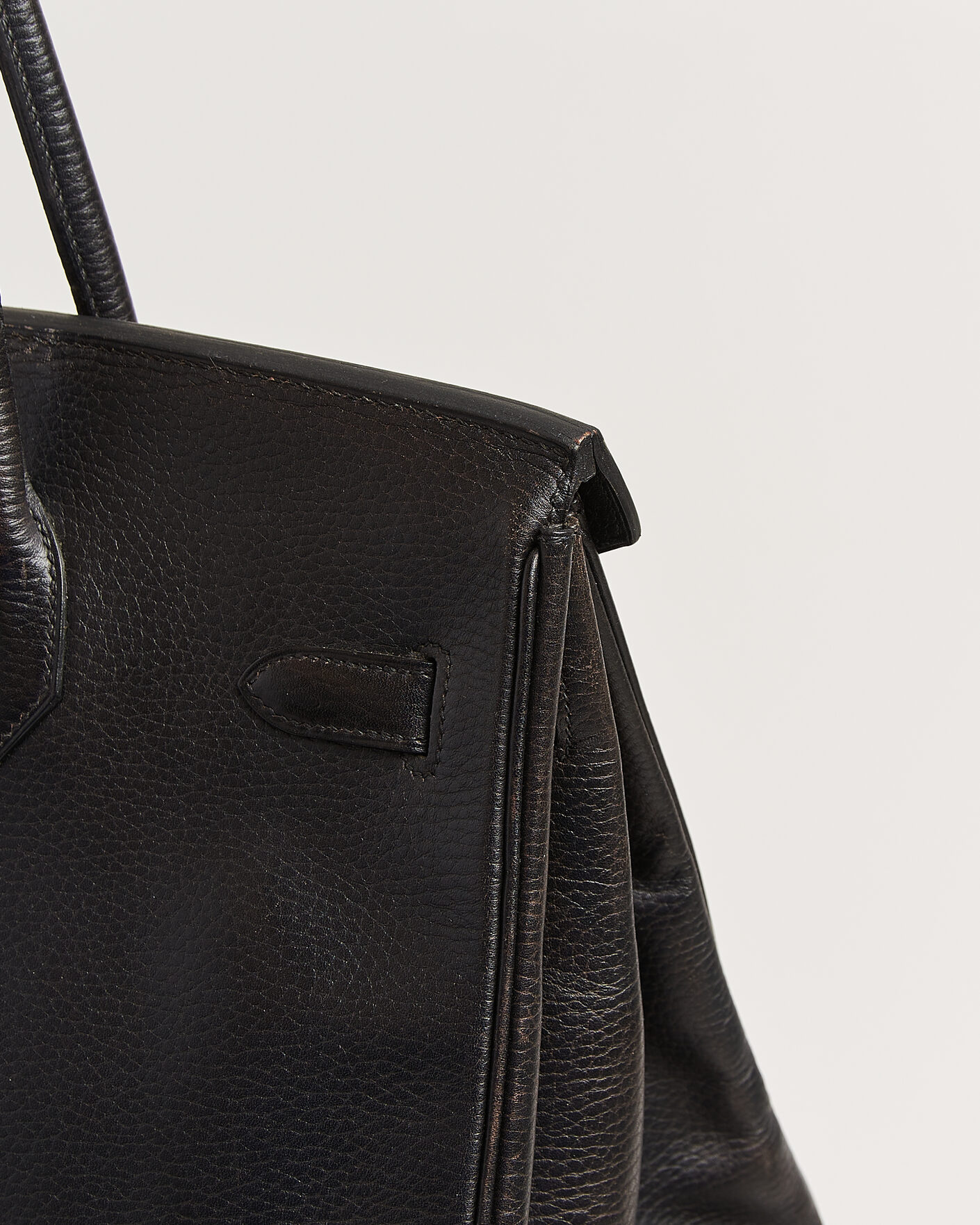 Uomini | Pre-Owned & Vintage Bags | Hermès Pre-Owned | Birkin 35 Retourné Ardennes Leather Black