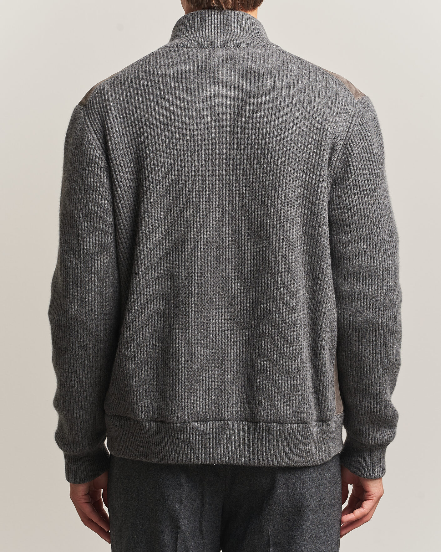 Uomini | Giacche | Brunello Cucinelli | Cashmere/Suede Down Jacket Grey Melange