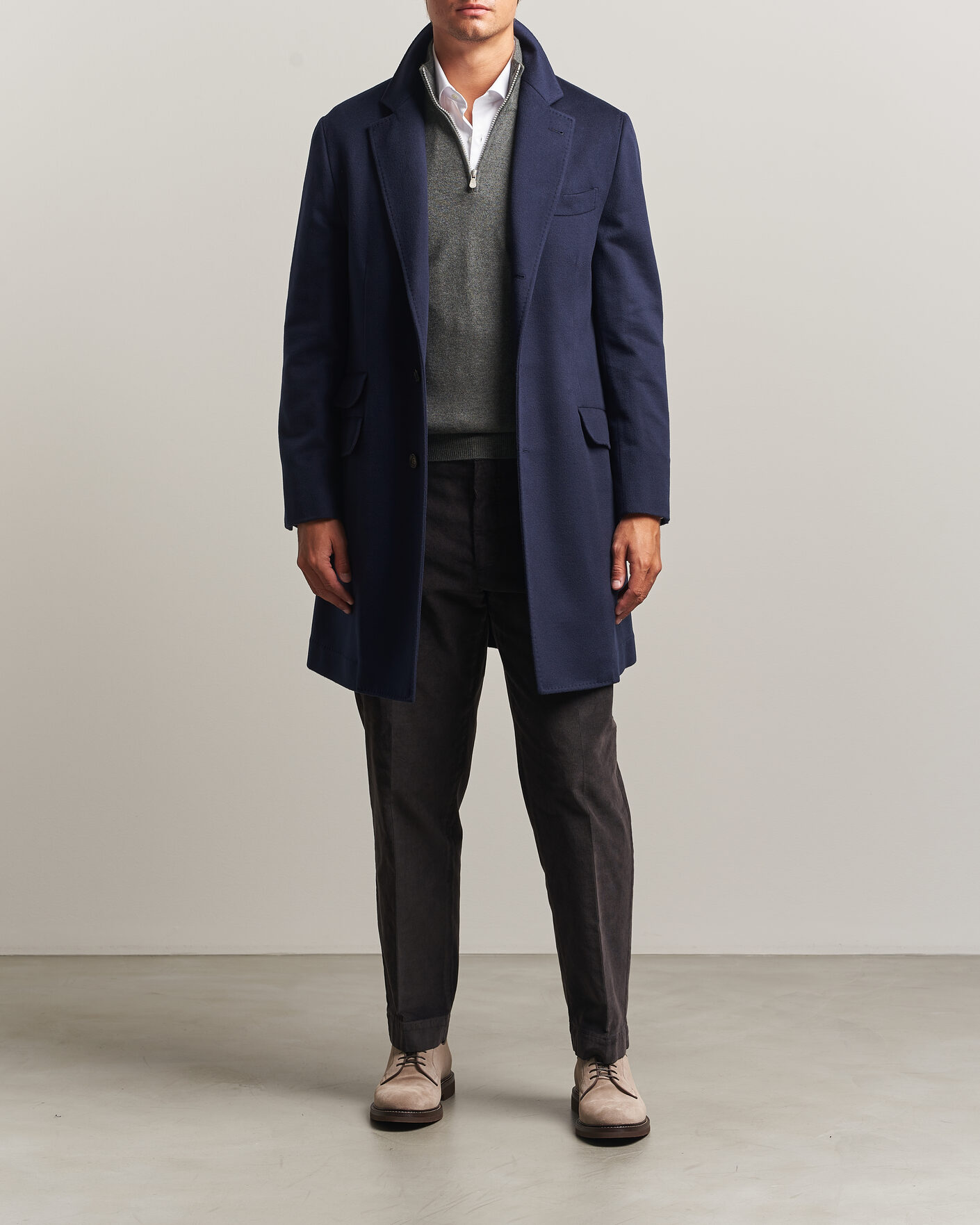Uomini | Giacche | Brunello Cucinelli | Soft Wool Coat Navy