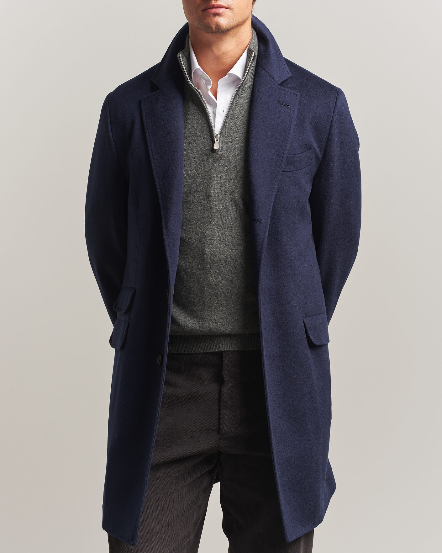 Uomini | Giacche | Brunello Cucinelli | Soft Wool Coat Navy