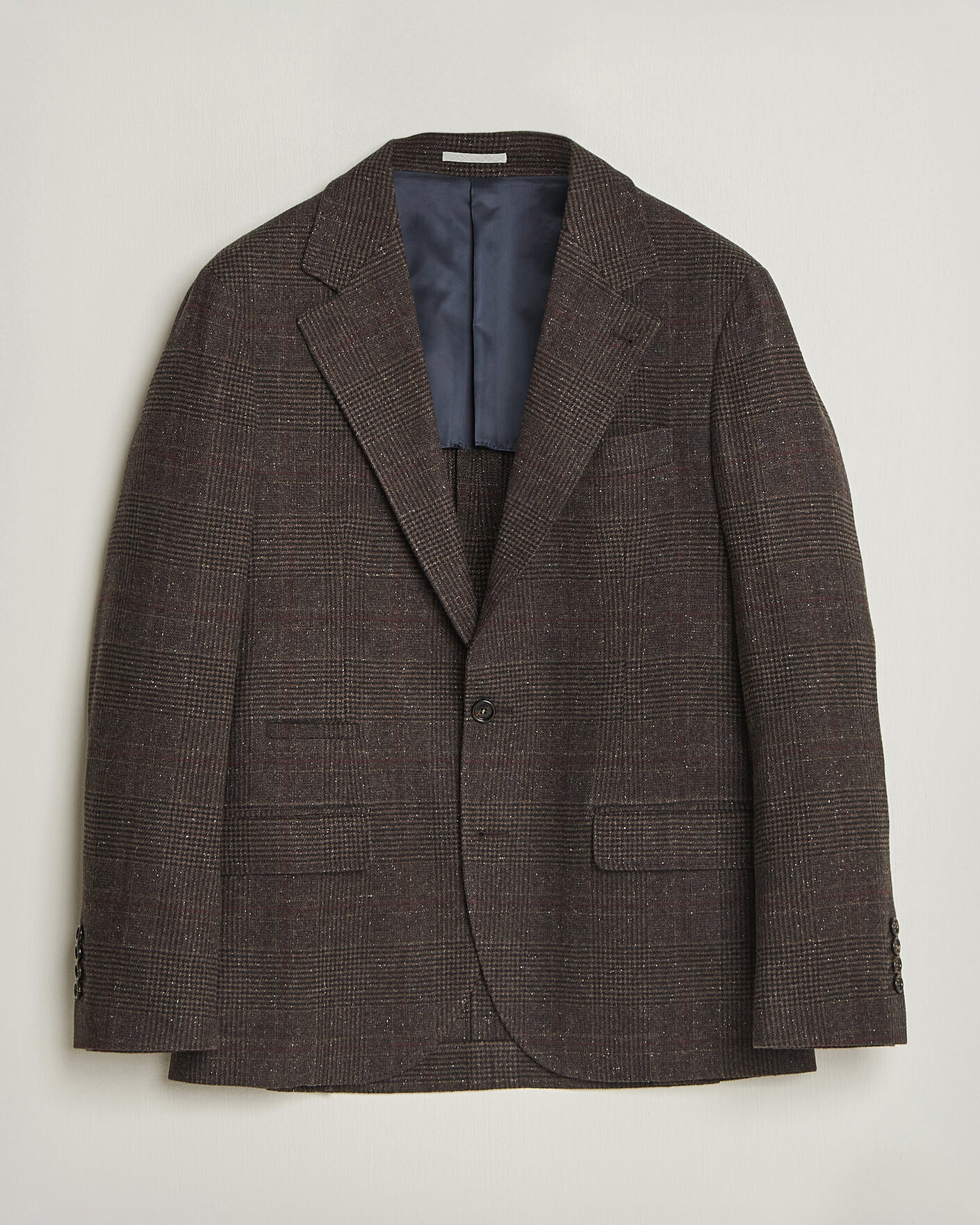 Uomini | Blazers | Brunello Cucinelli | Cashmere/Silk Prince Of Wales Blazer Dark Brown