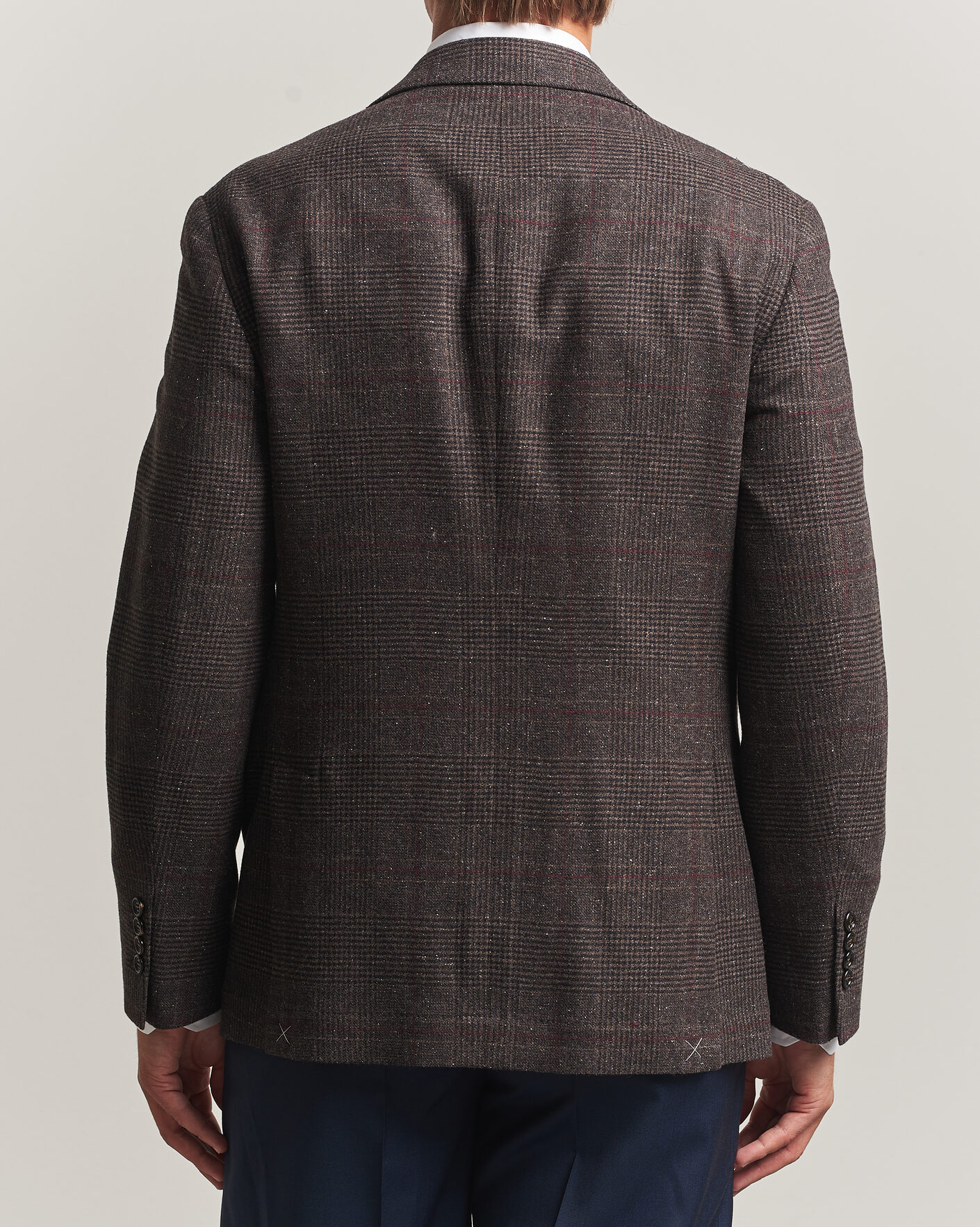 Uomini | Blazers | Brunello Cucinelli | Cashmere/Silk Prince Of Wales Blazer Dark Brown