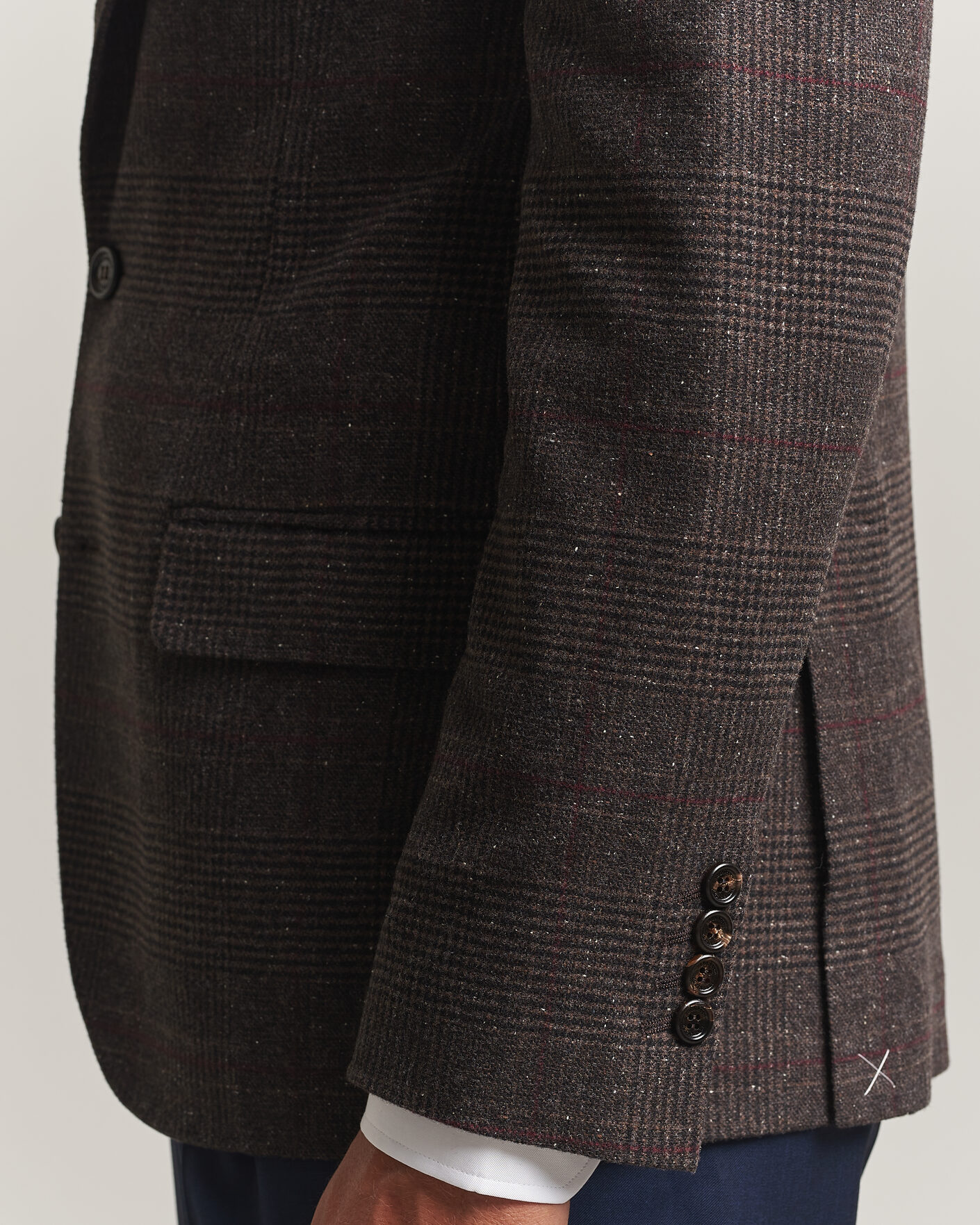 Uomini | Blazers | Brunello Cucinelli | Cashmere/Silk Prince Of Wales Blazer Dark Brown