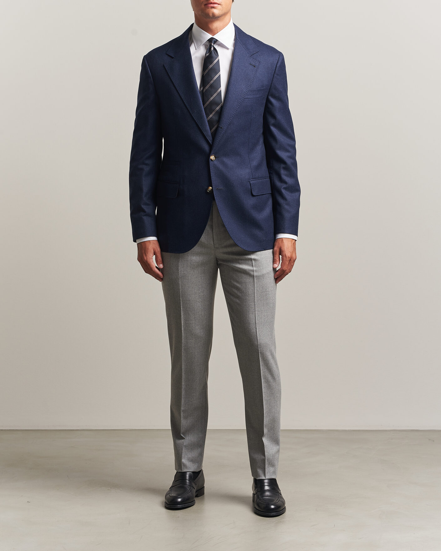 Uomini | Blazers | Brunello Cucinelli | Wool Flannel Blazzer Navy