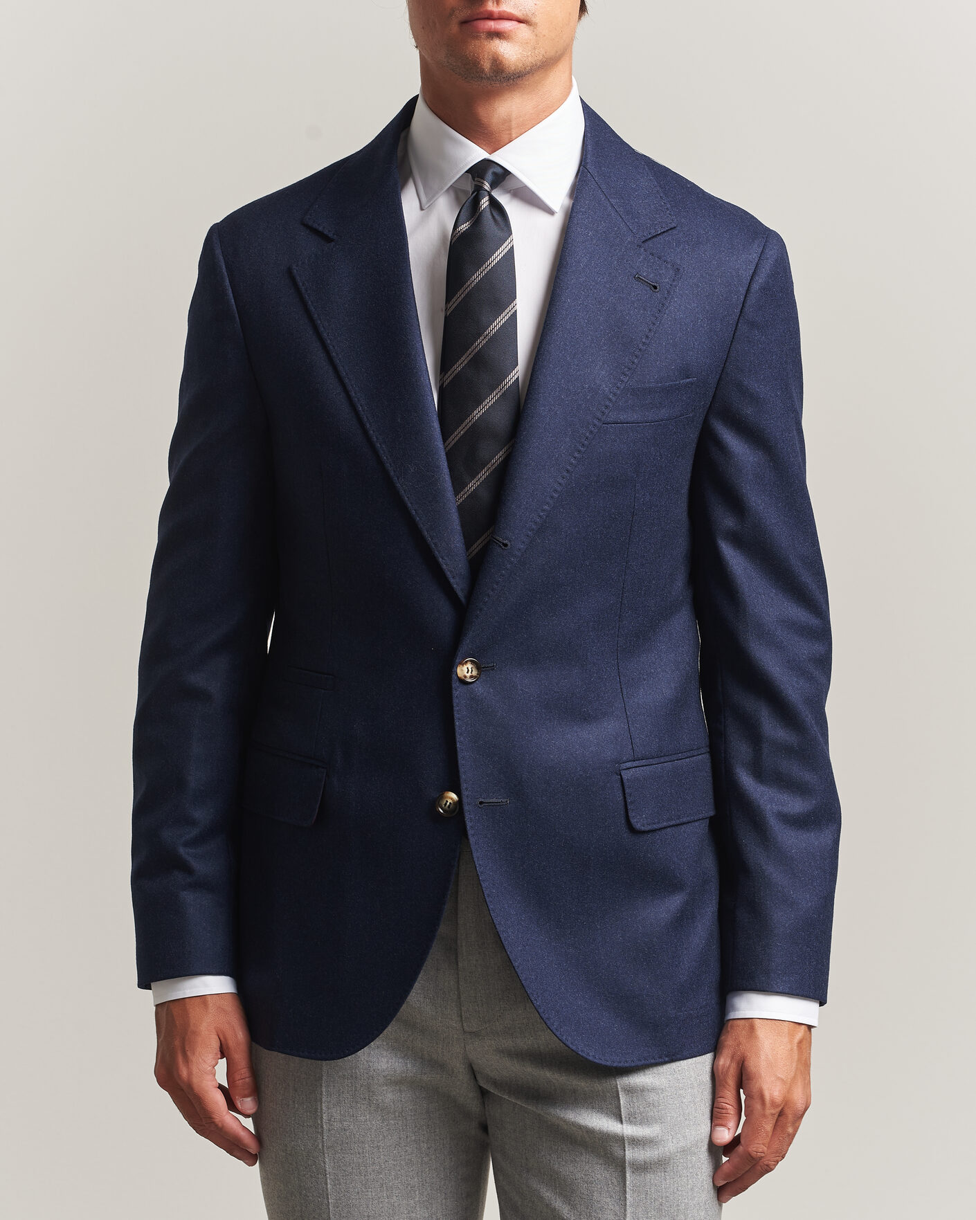 Uomini | Blazers | Brunello Cucinelli | Wool Flannel Blazzer Navy