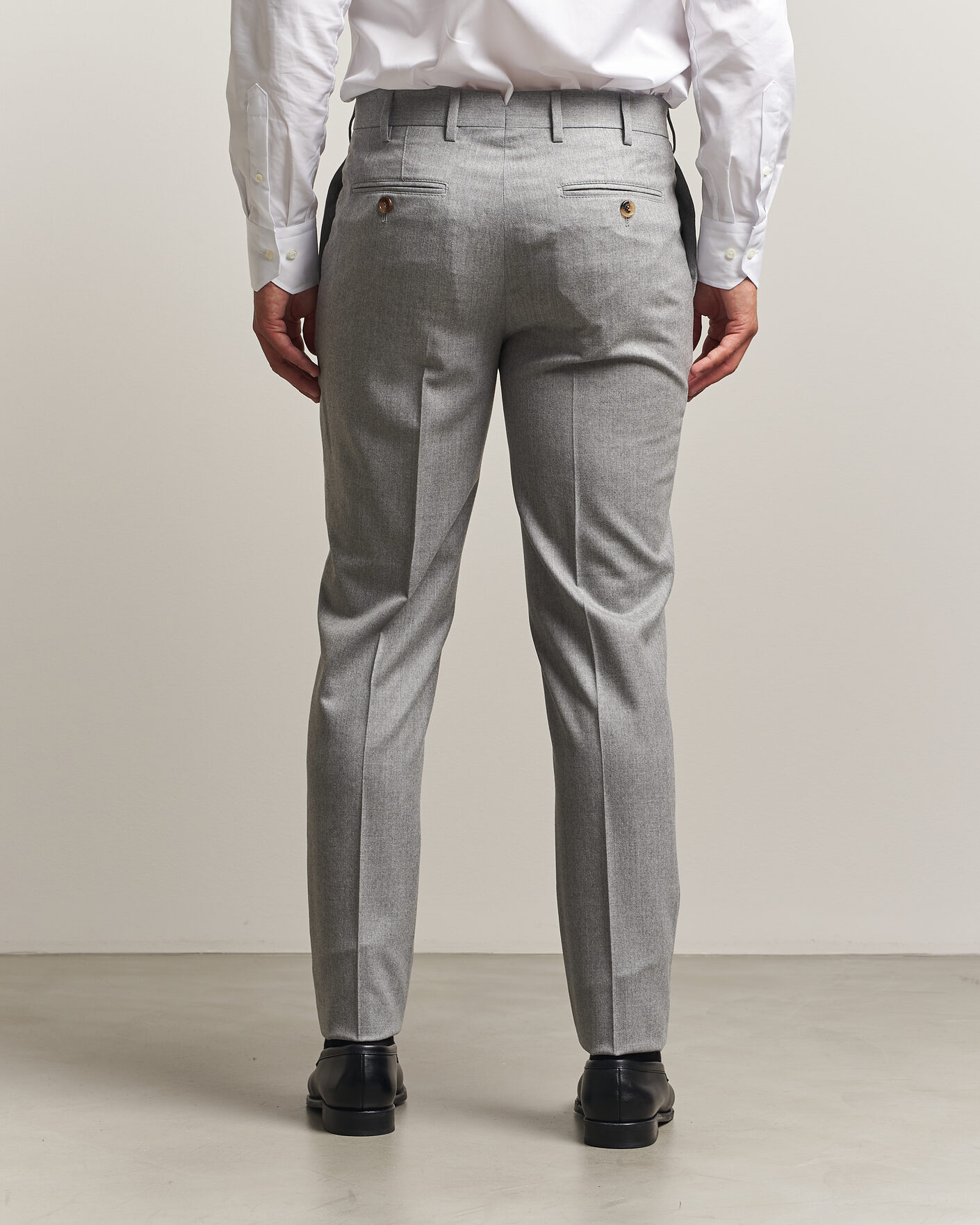 Uomini | Pantaloni | Brunello Cucinelli | Slim Fit Flannel Trousers Light Grey