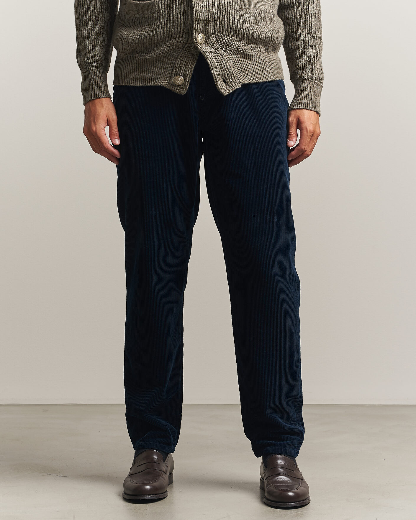 Uomini | Pantaloni | Brunello Cucinelli | Leisure Fit Corduroy 5-Pocket Pants Navy