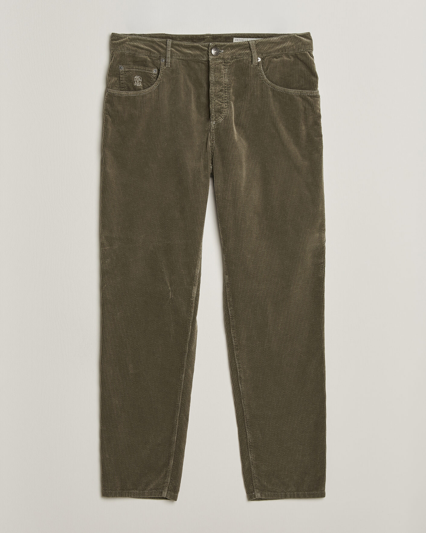 Uomini | Pantaloni | Brunello Cucinelli | Leisure Fit Corduroy 5-Pocket Pants Olive