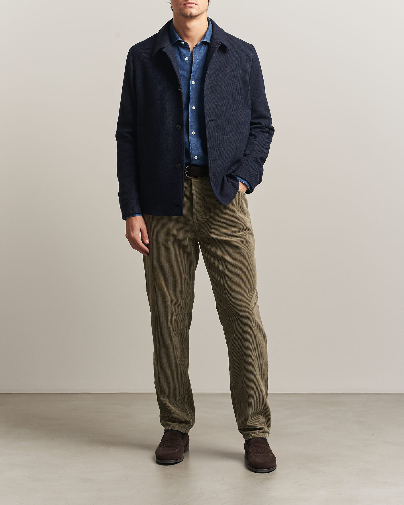 Uomini | Pantaloni | Brunello Cucinelli | Leisure Fit Corduroy 5-Pocket Pants Olive