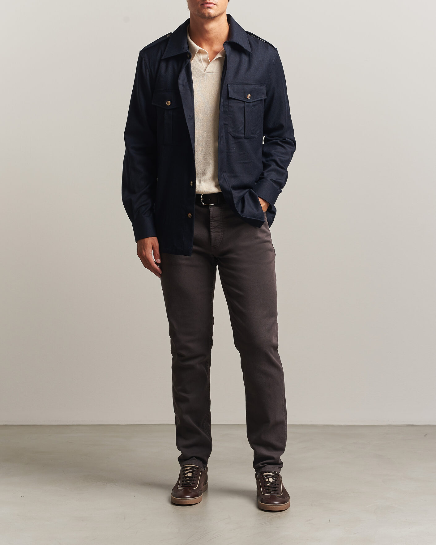 Uomini | Pantaloni | Brunello Cucinelli | Slim Fit Bull Denim Pants Dark Brown