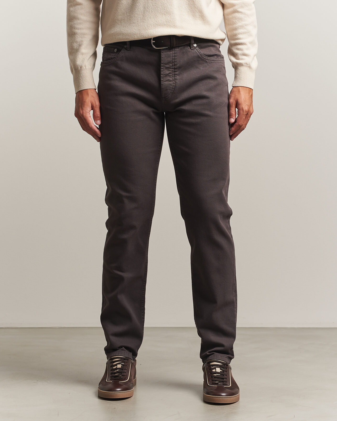 Uomini | Pantaloni | Brunello Cucinelli | Slim Fit Bull Denim Pants Dark Brown