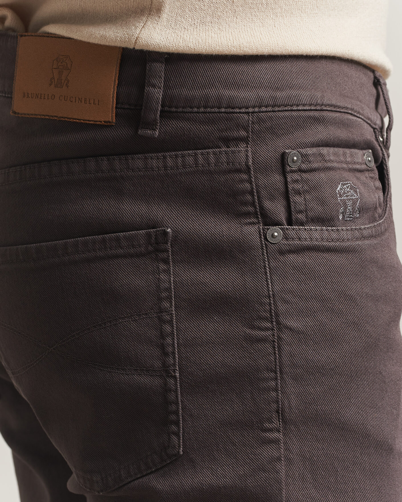 Uomini | Pantaloni | Brunello Cucinelli | Slim Fit Bull Denim Pants Dark Brown