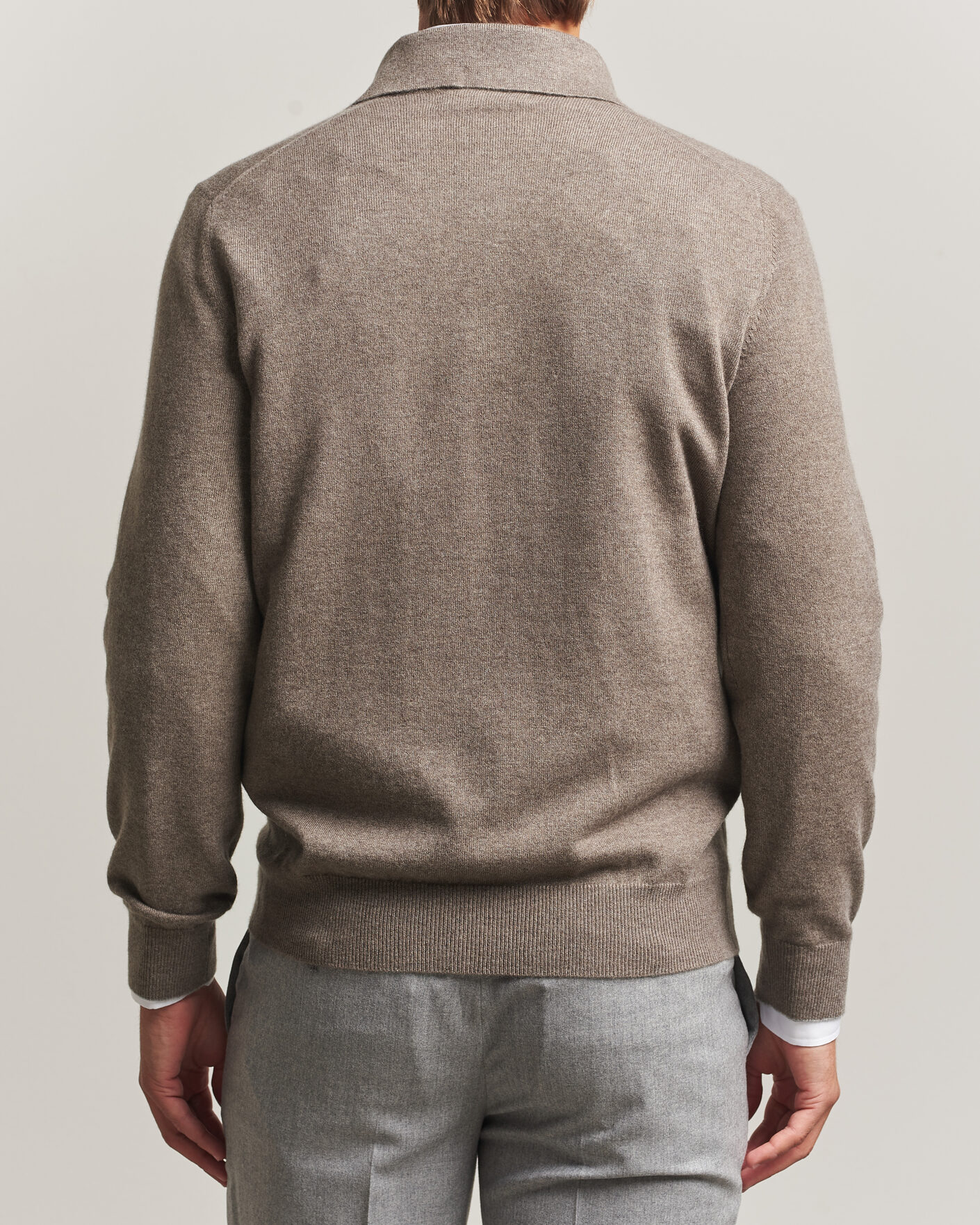 Uomini | Maglieria | Brunello Cucinelli | 2 Ply Cashmere Long Sleeve Polo Brown