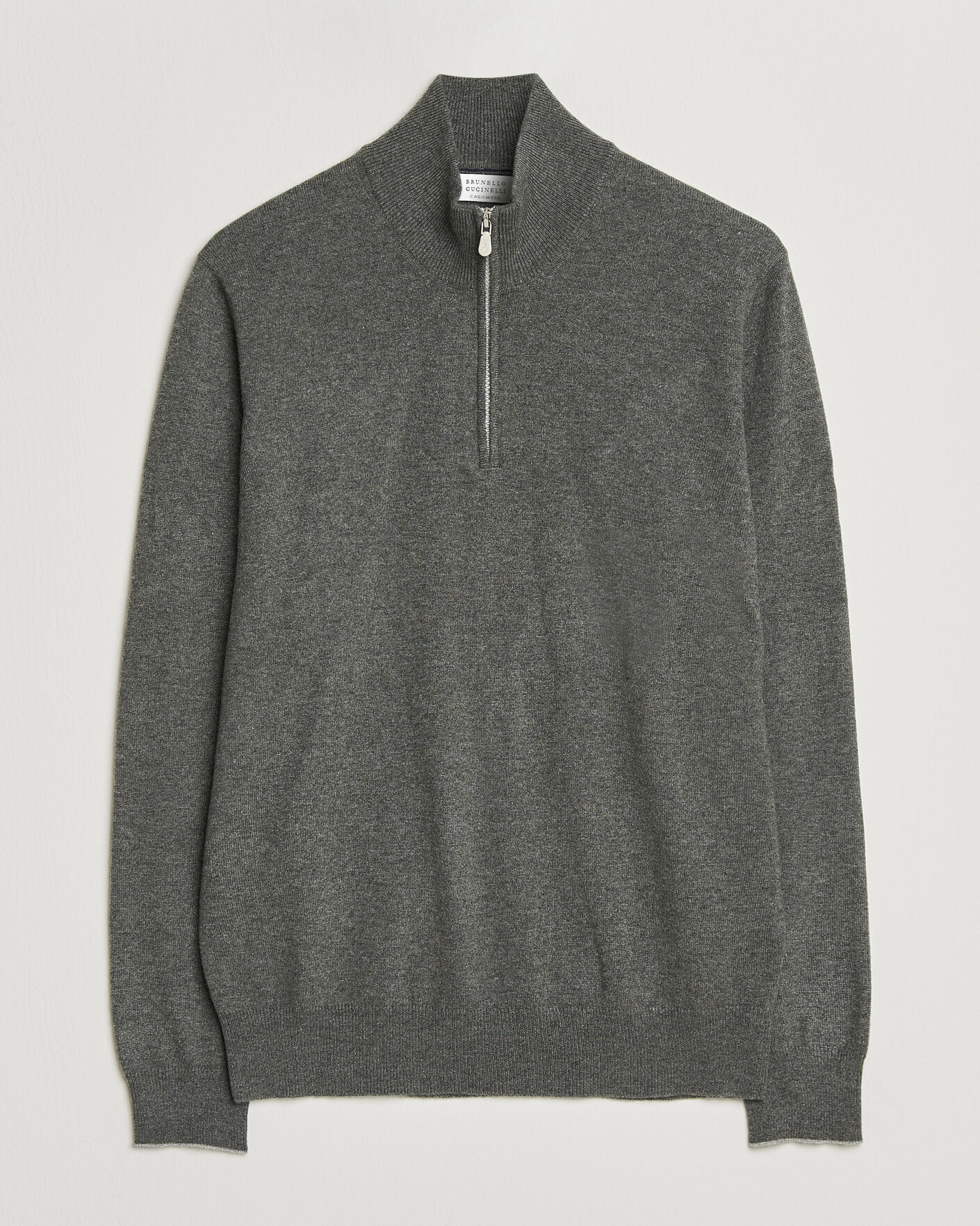 Uomini | Maglieria | Brunello Cucinelli | 2 Ply Cashmere Half Zip Forest Green