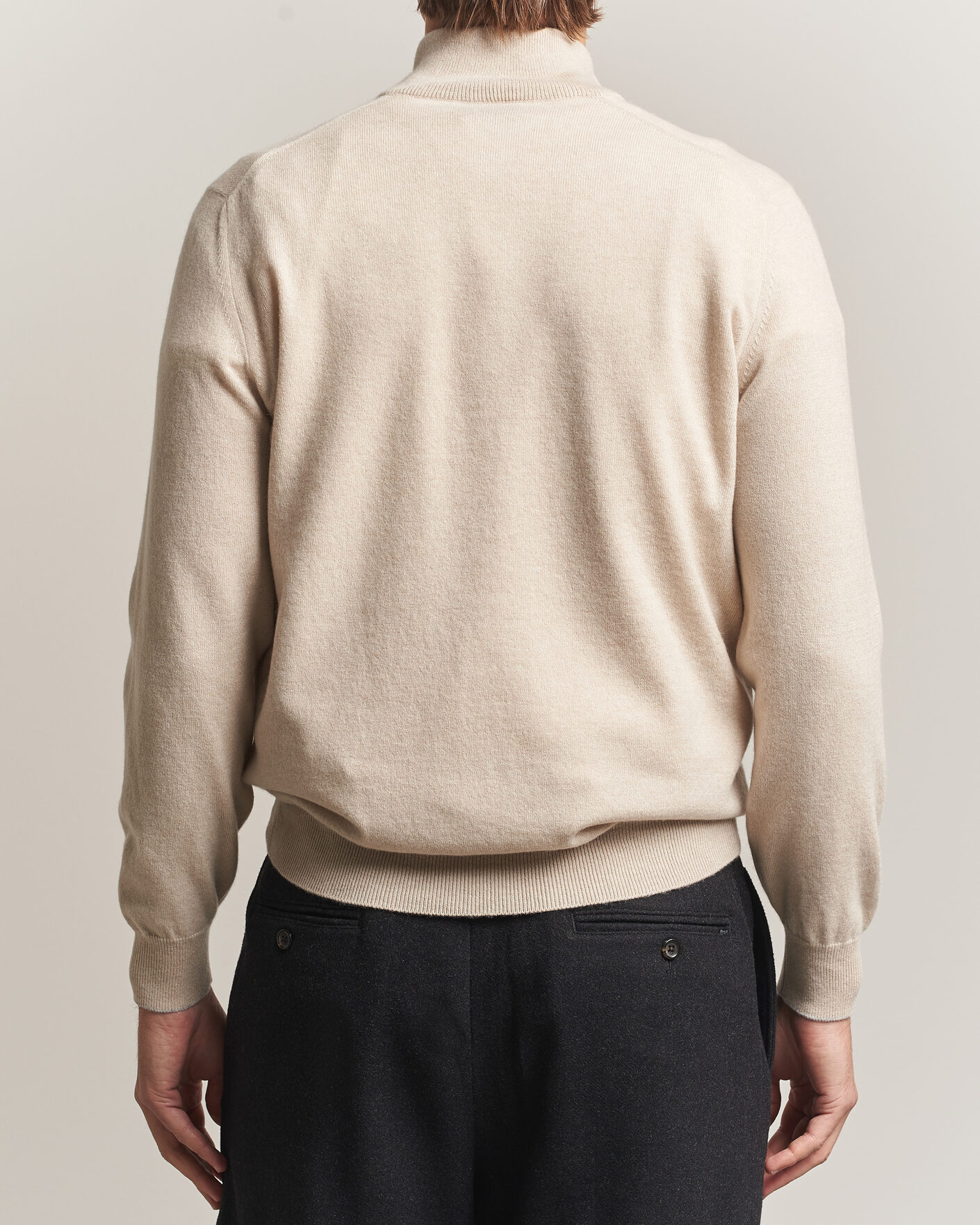Uomini | Maglieria | Brunello Cucinelli | 2 Ply Cashmere Half Zip Sand