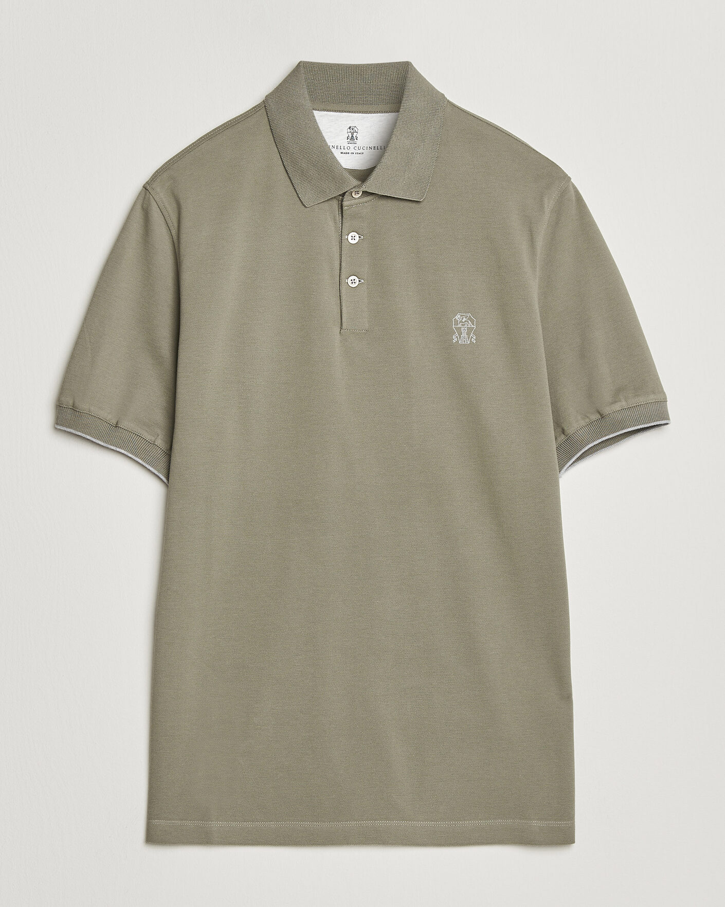Uomini | Polo | Brunello Cucinelli | Short Sleeve Logo Polo Olive