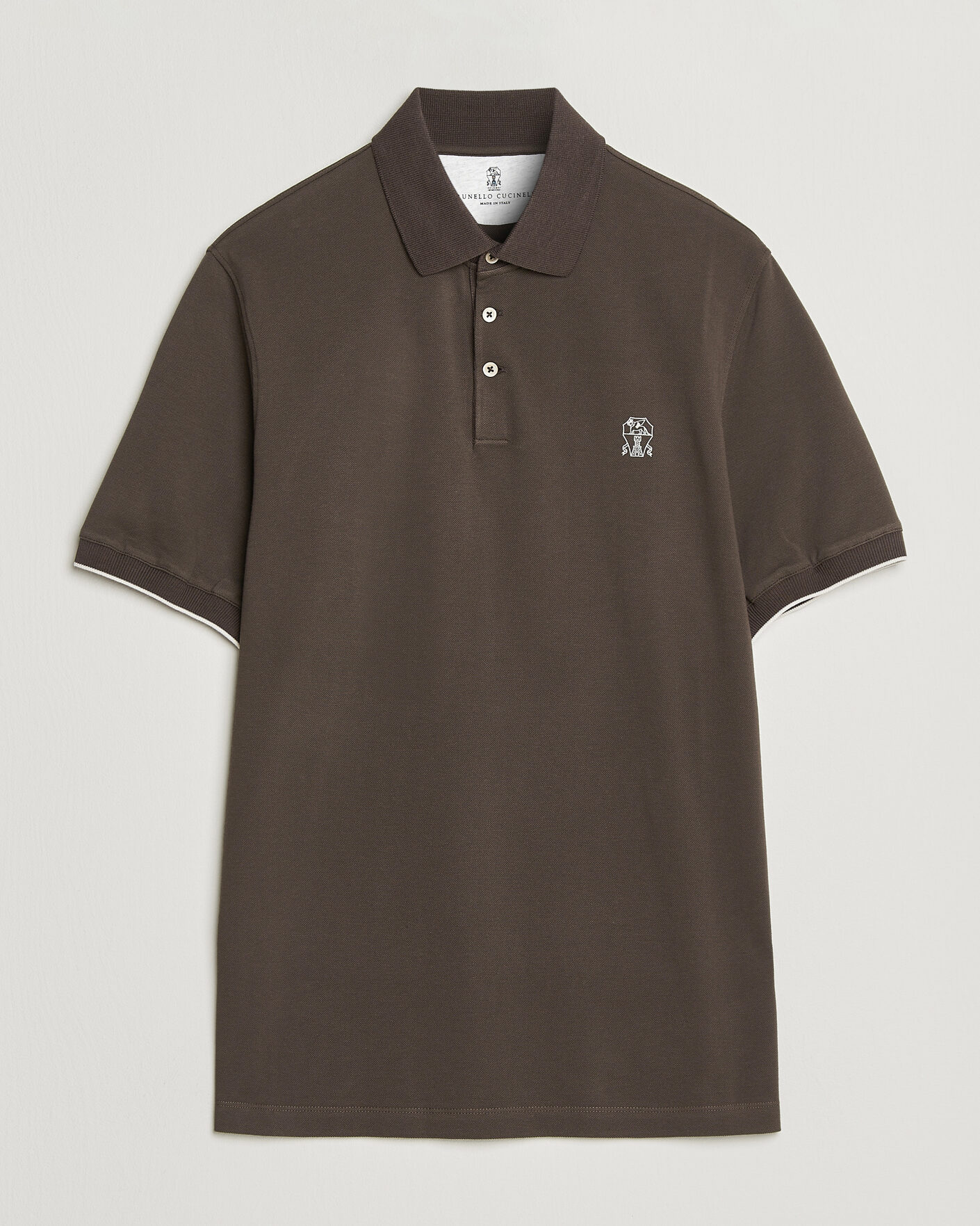 Uomini | Polo | Brunello Cucinelli | Short Sleeve Logo Polo Dark Brown