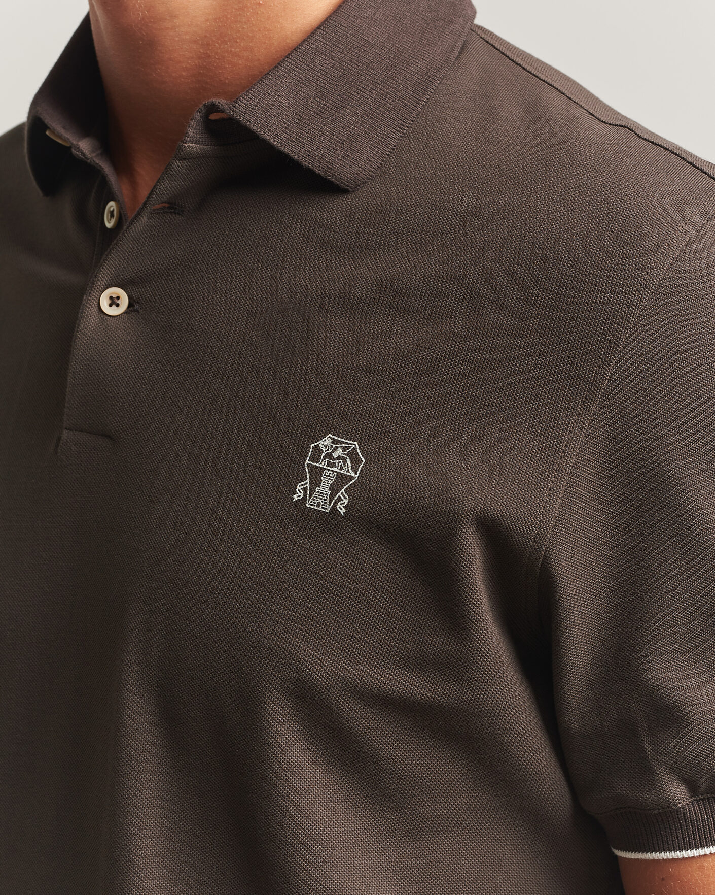 Uomini | Polo | Brunello Cucinelli | Short Sleeve Logo Polo Dark Brown