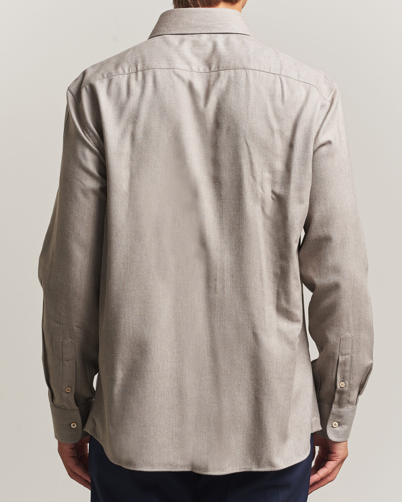 Uomini | Camicie | Brunello Cucinelli | Cotton Flannel Shirt Granite
