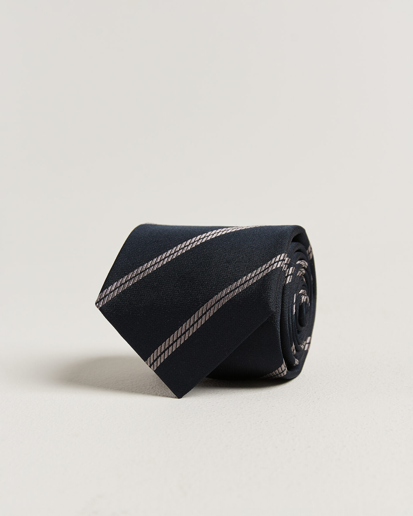 Uomini | Cravatte | Brunello Cucinelli | Regimental Stripe Silk Tie Navy