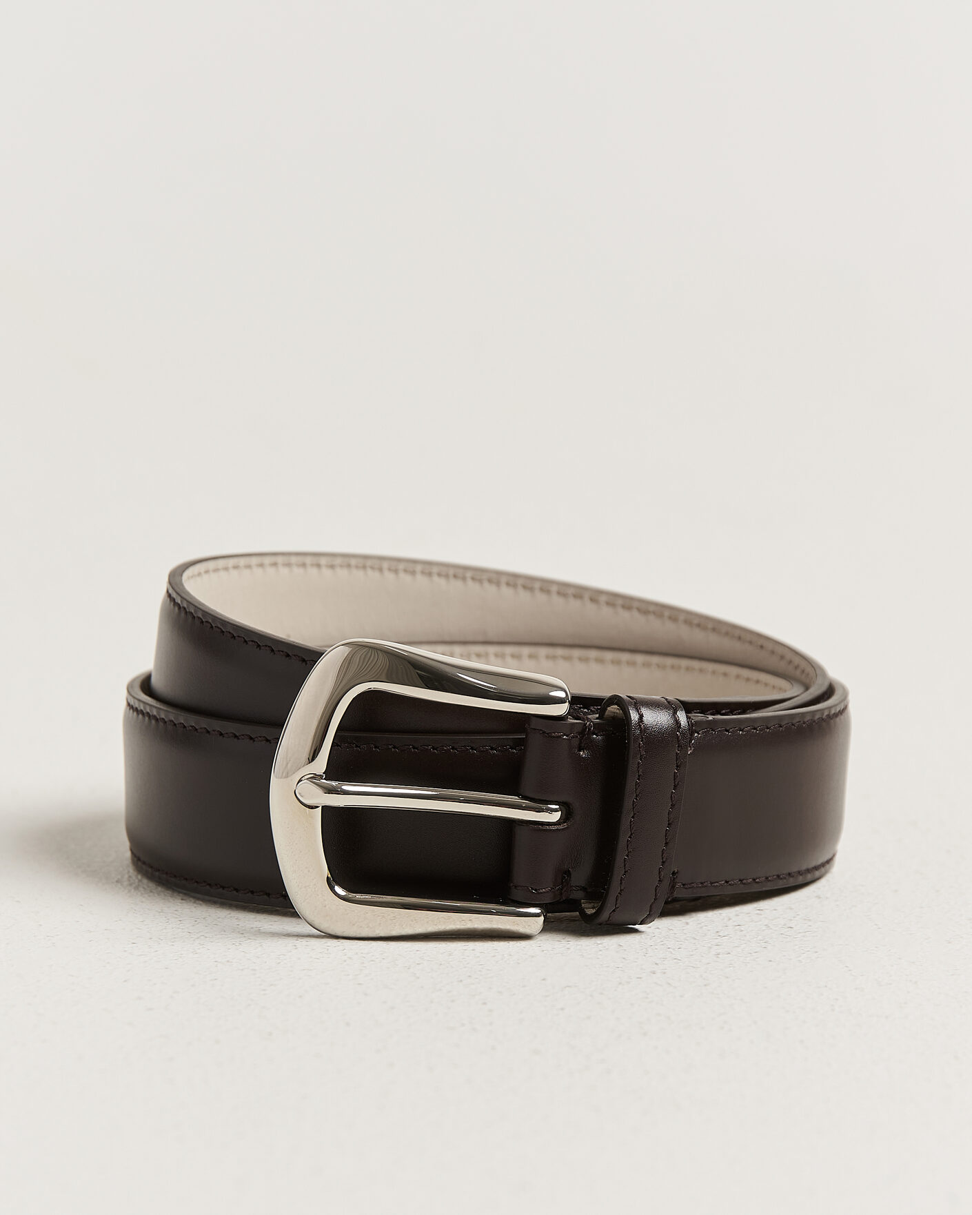 Uomini | Cinture | Brunello Cucinelli | Calf Leather Belt Dark Brown