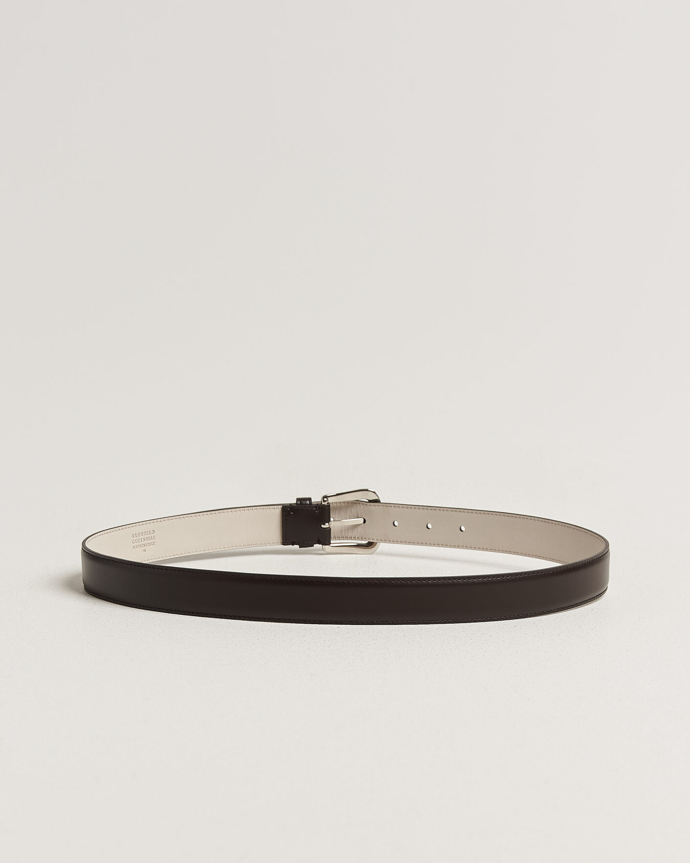 Uomini | Cinture | Brunello Cucinelli | Calf Leather Belt Dark Brown