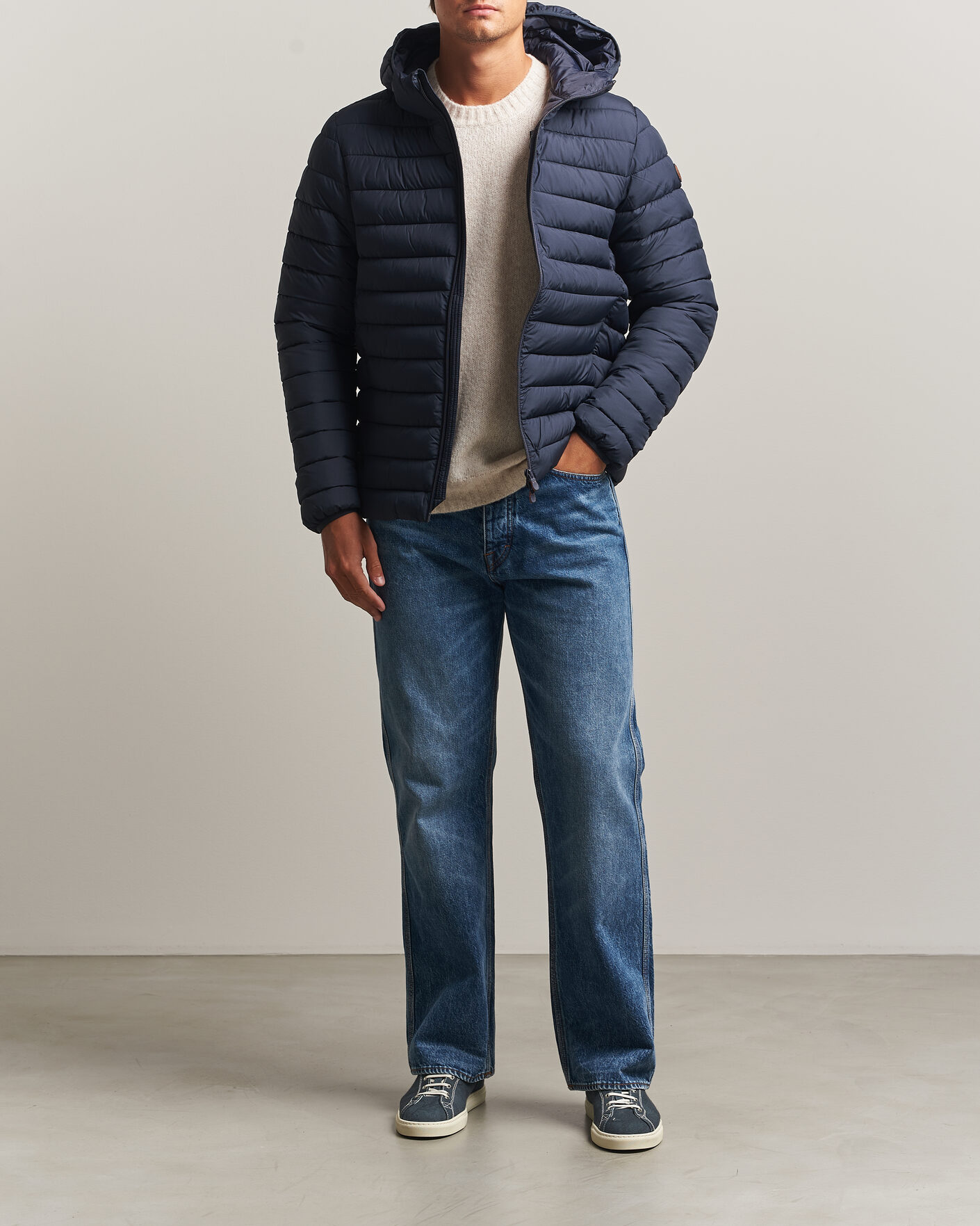 Uomini | Giacche | Save The Duck | Juncus Matt Lightweight Hood Jacket Blue Black