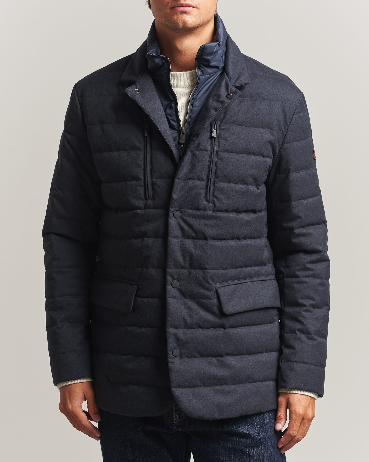 Uomini | Giacche | Save The Duck | Felipe Padded Flannel Jacket Navy Blue