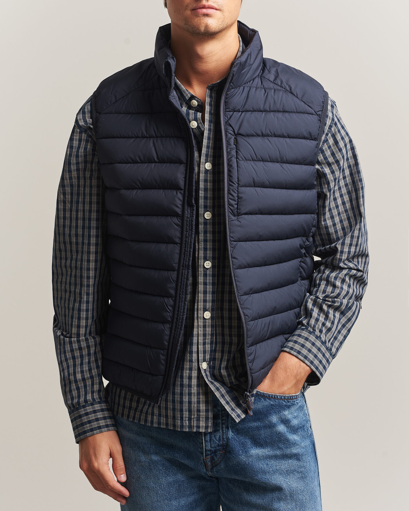 Uomini | Gilet | Save The Duck | Rhus Matt Lightweight Vest Blue Black