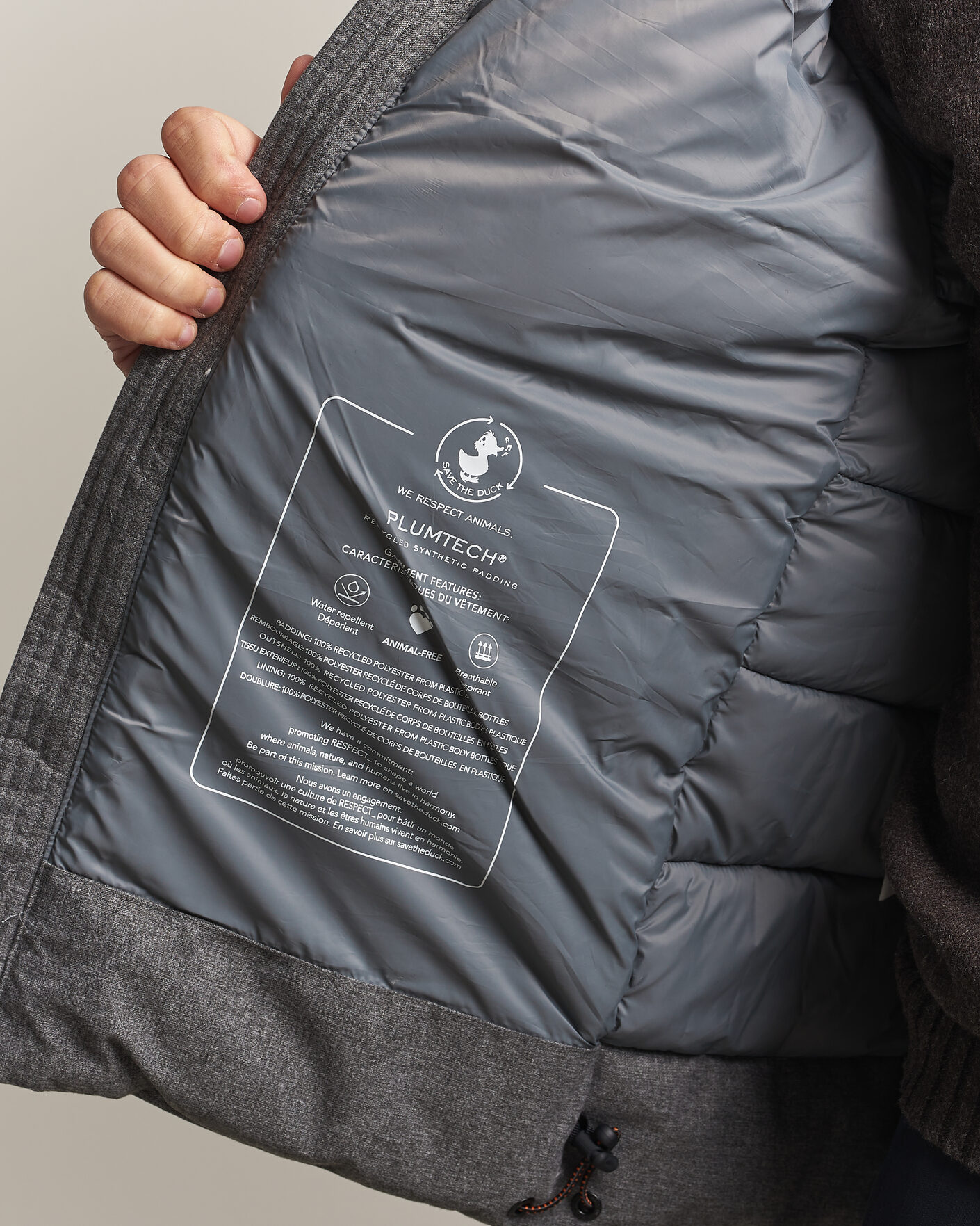 Uomini | Giacche | Save The Duck | Constantin Padded Flannel Jacket Mid Grey Melange