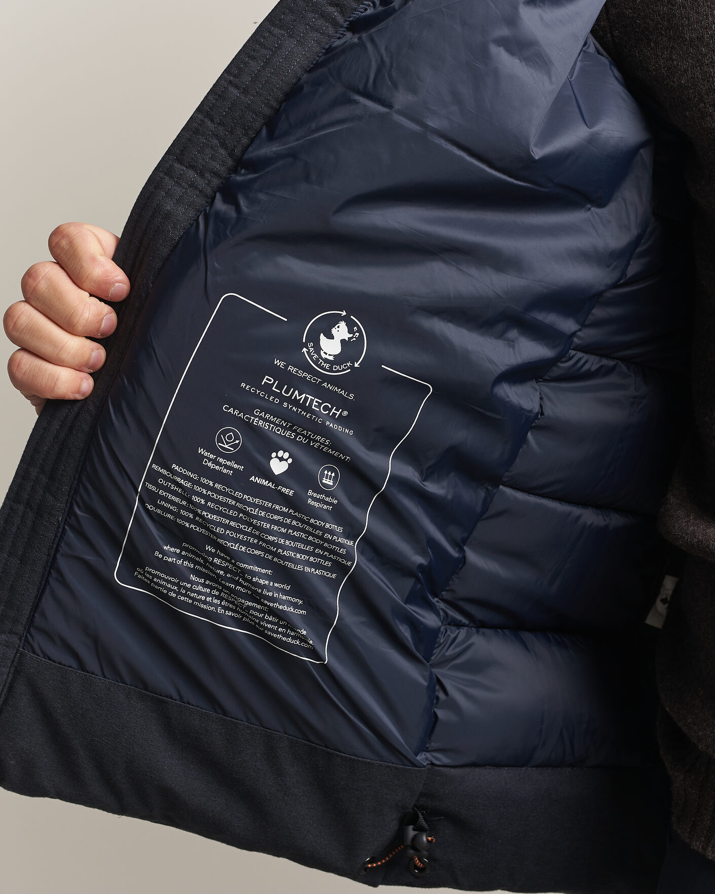 Uomini | Giacche | Save The Duck | Constantin Padded Flannel Jacket Navy Blue Melange
