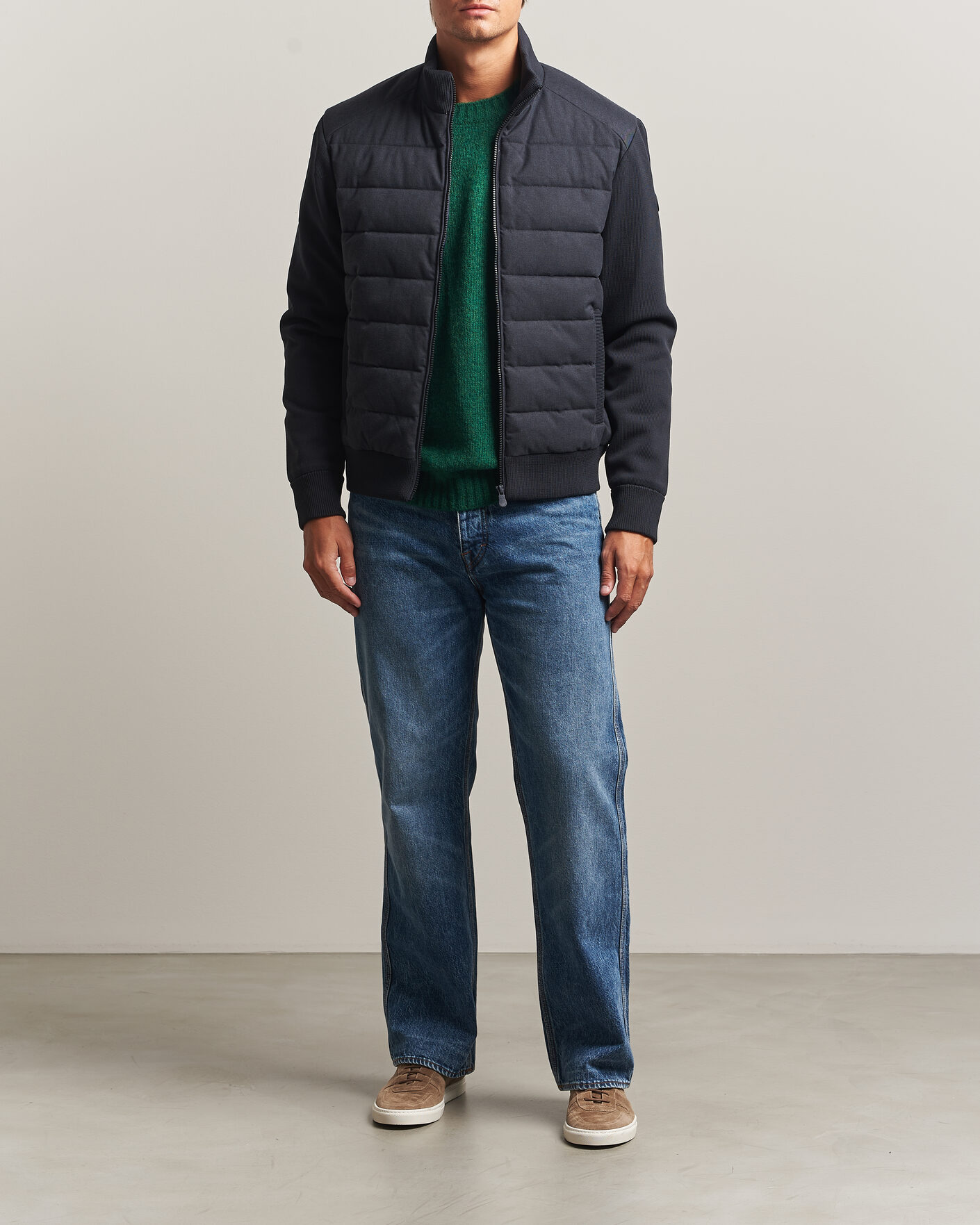 Uomini | Giacche | Save The Duck | Lasse Padded Hybrid Jacket Navy Blue Melange