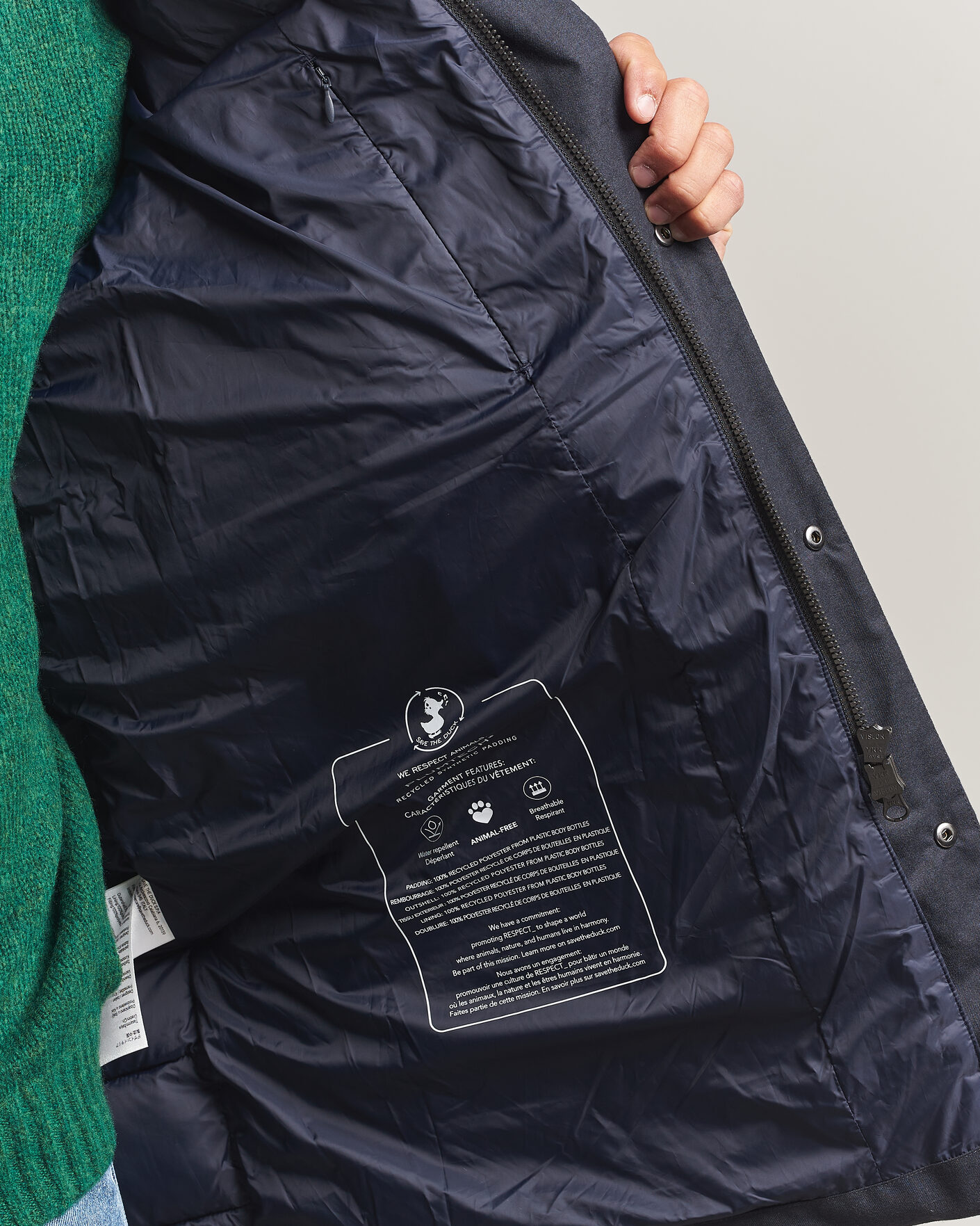 Uomini | Giacche | Save The Duck | Byrne Padded Flannel Coat Navy Blue Melange
