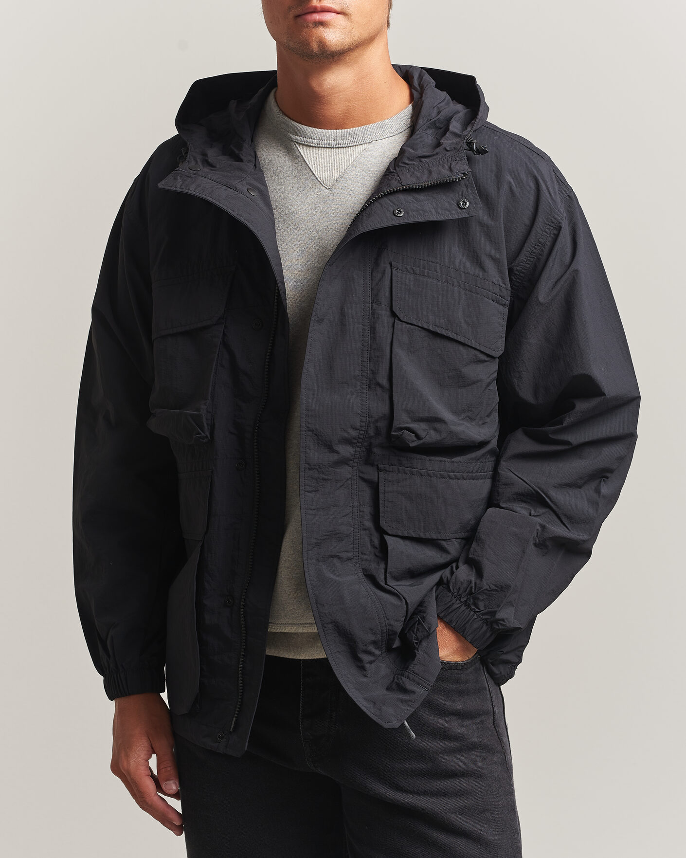 Uomini | Giacche | Snow Peak | Nylon Double Rip Jacket Black