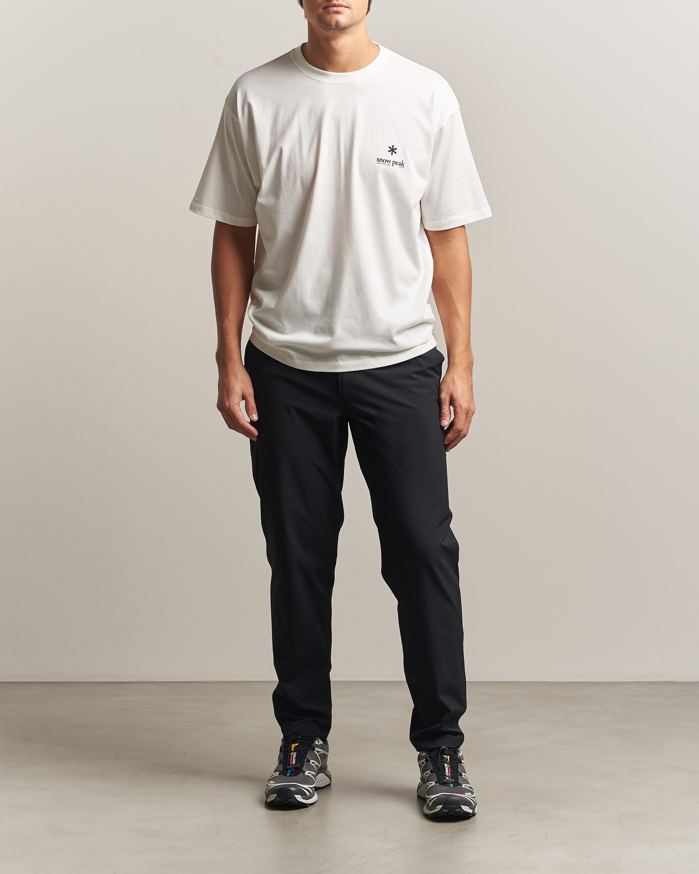Uomini | T-shirt | Snow Peak | Soft Cotton Relaxed Logo T-Shirt Off White