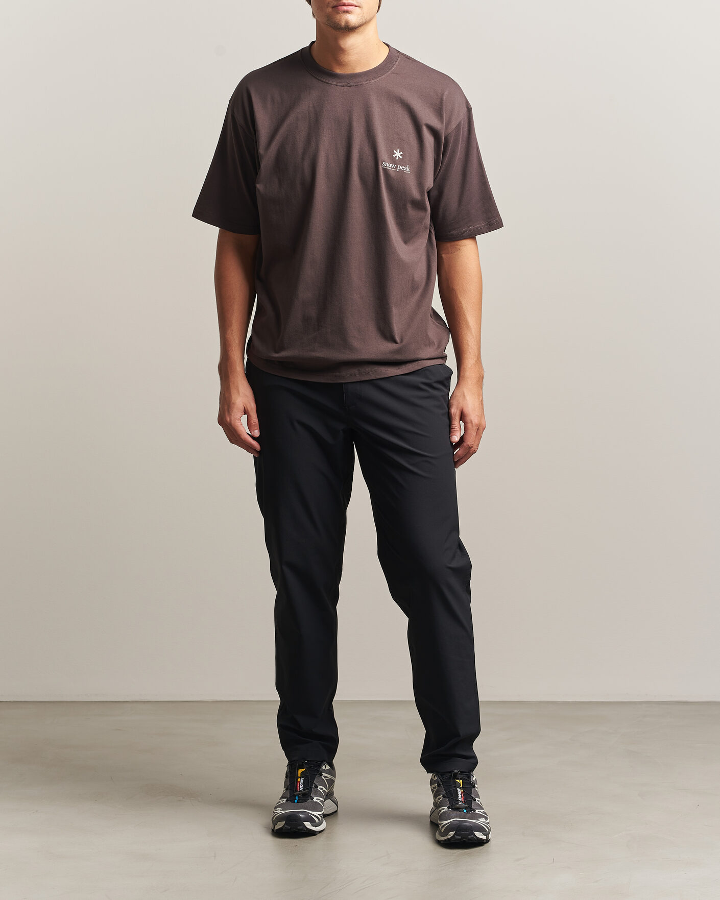 Uomini | T-shirt | Snow Peak | Soft Cotton Relaxed Logo T-Shirt Brown