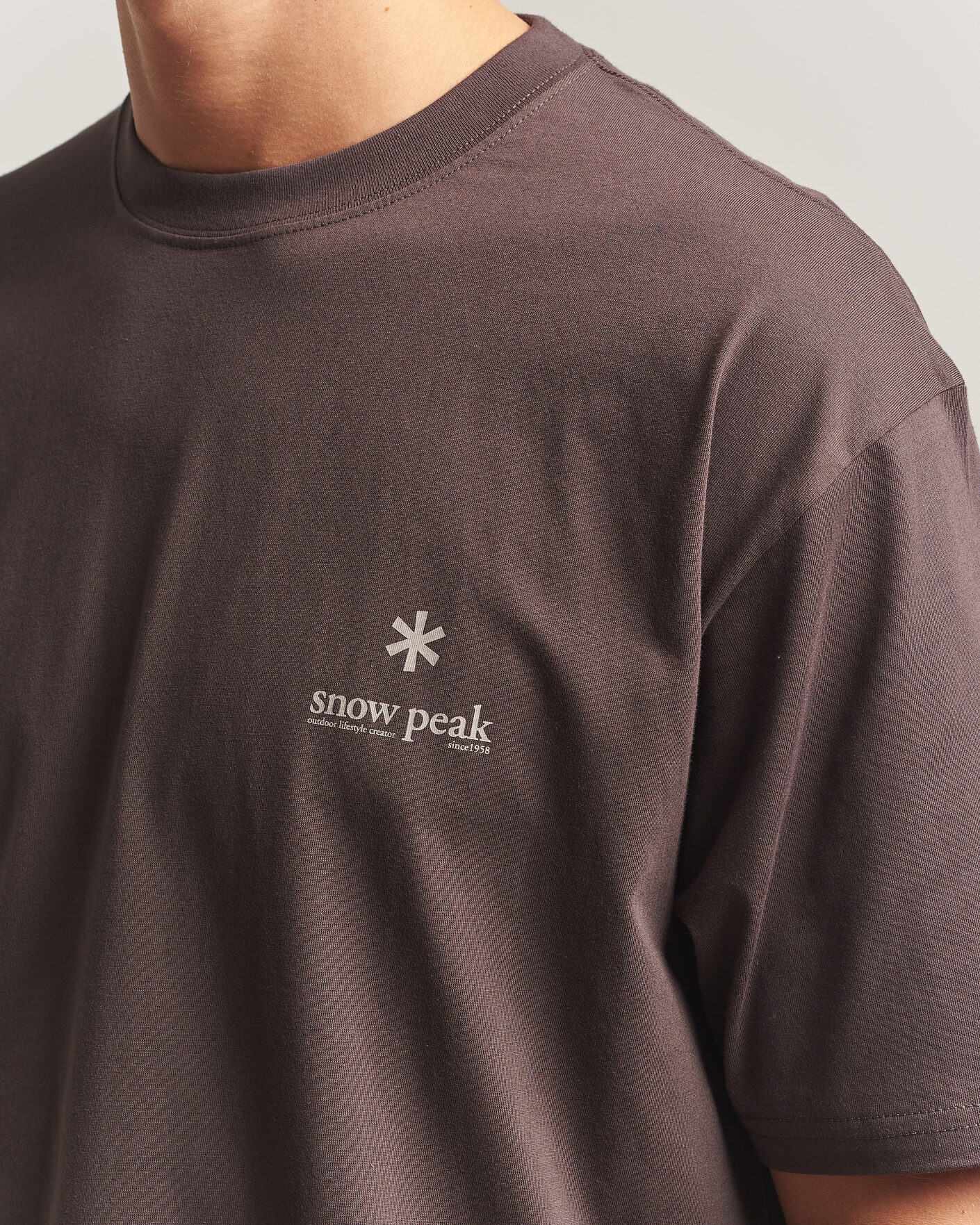 Uomini | T-shirt | Snow Peak | Soft Cotton Relaxed Logo T-Shirt Brown