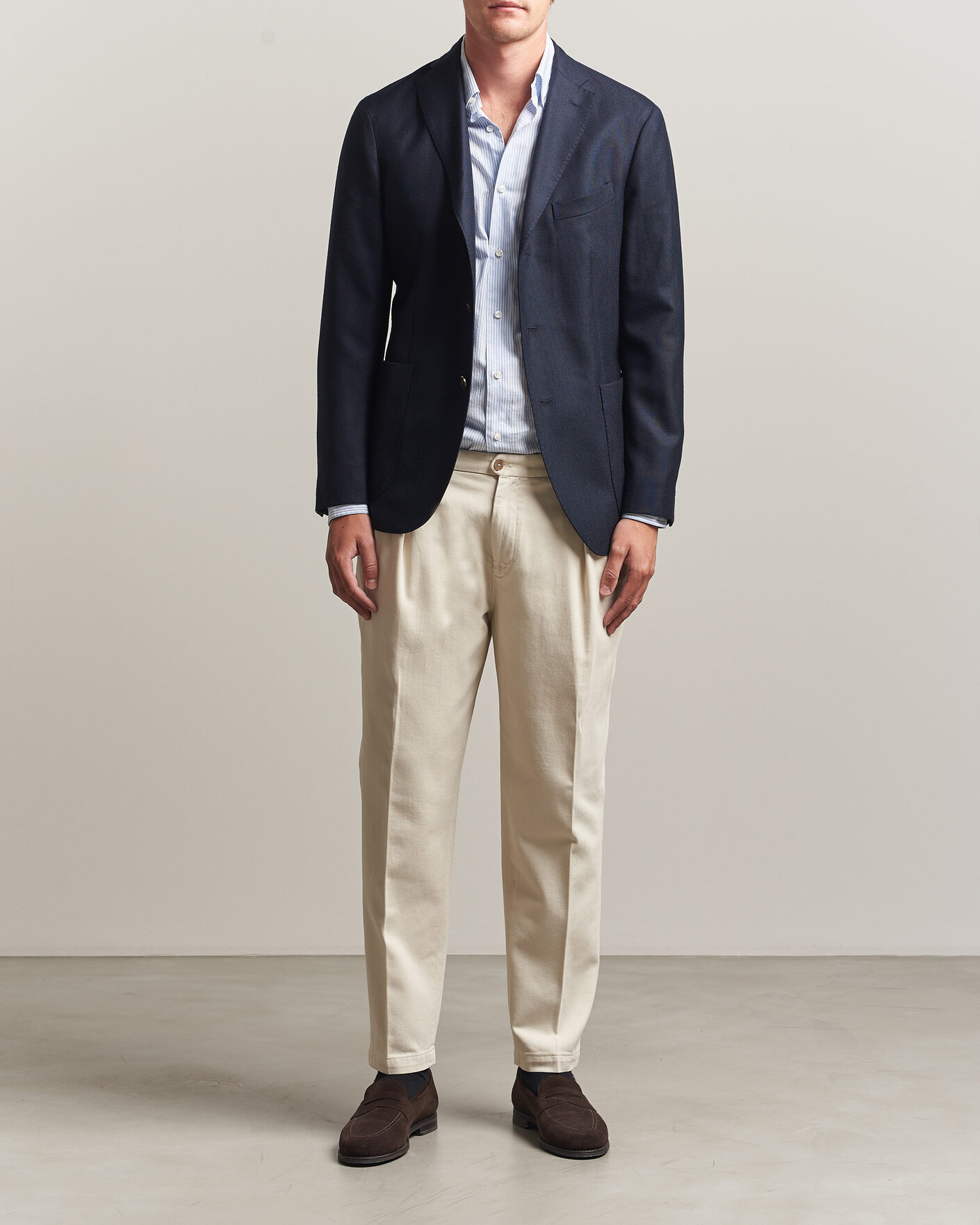 Uomini | Pantaloni | Briglia 1949 | Portobello Loose Fit Cotton Trousers Ecru