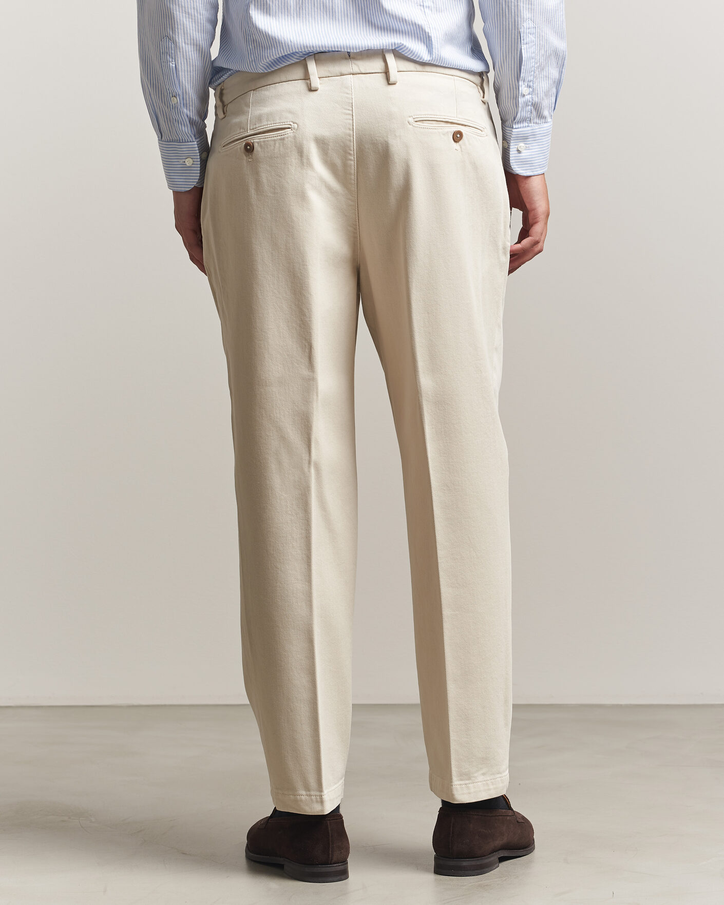 Uomini | Pantaloni | Briglia 1949 | Portobello Loose Fit Cotton Trousers Ecru