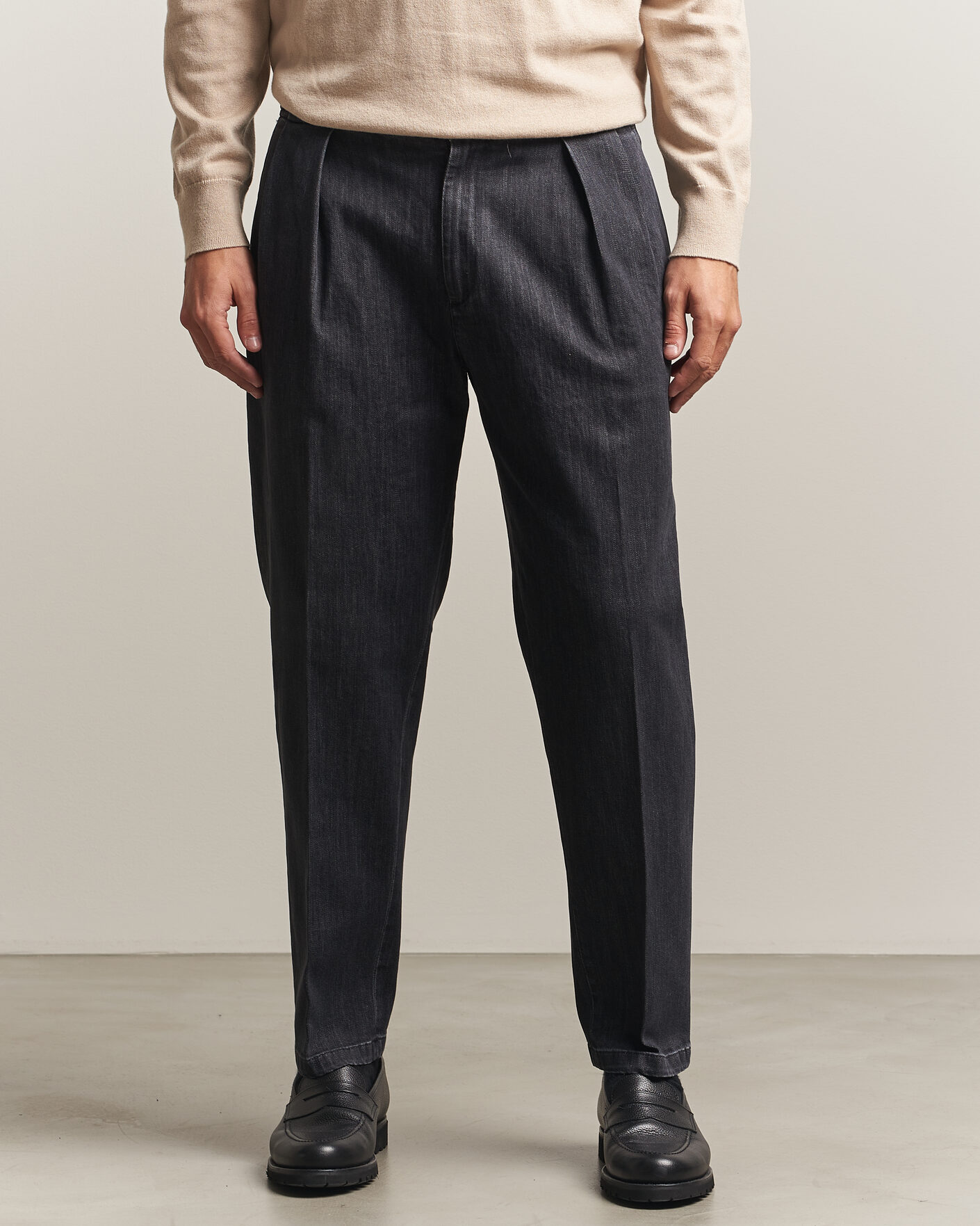 Uomini | Pantaloni | Briglia 1949 | Portobello Loose Fit Denim Trousers Grey