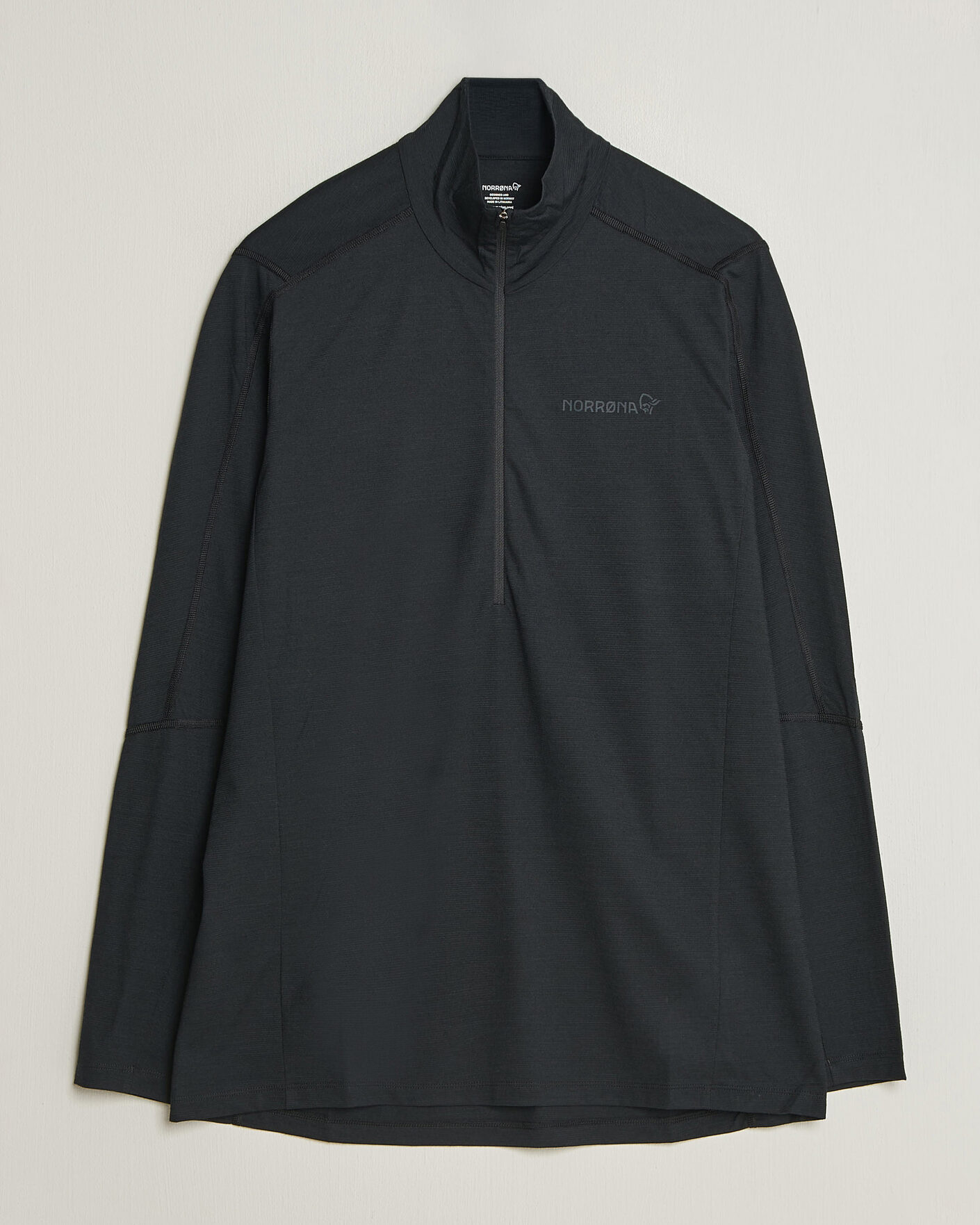 Uomini | Maglieria | Norrøna | Falketind Equalizer Wool Zip Neck Caviar Black