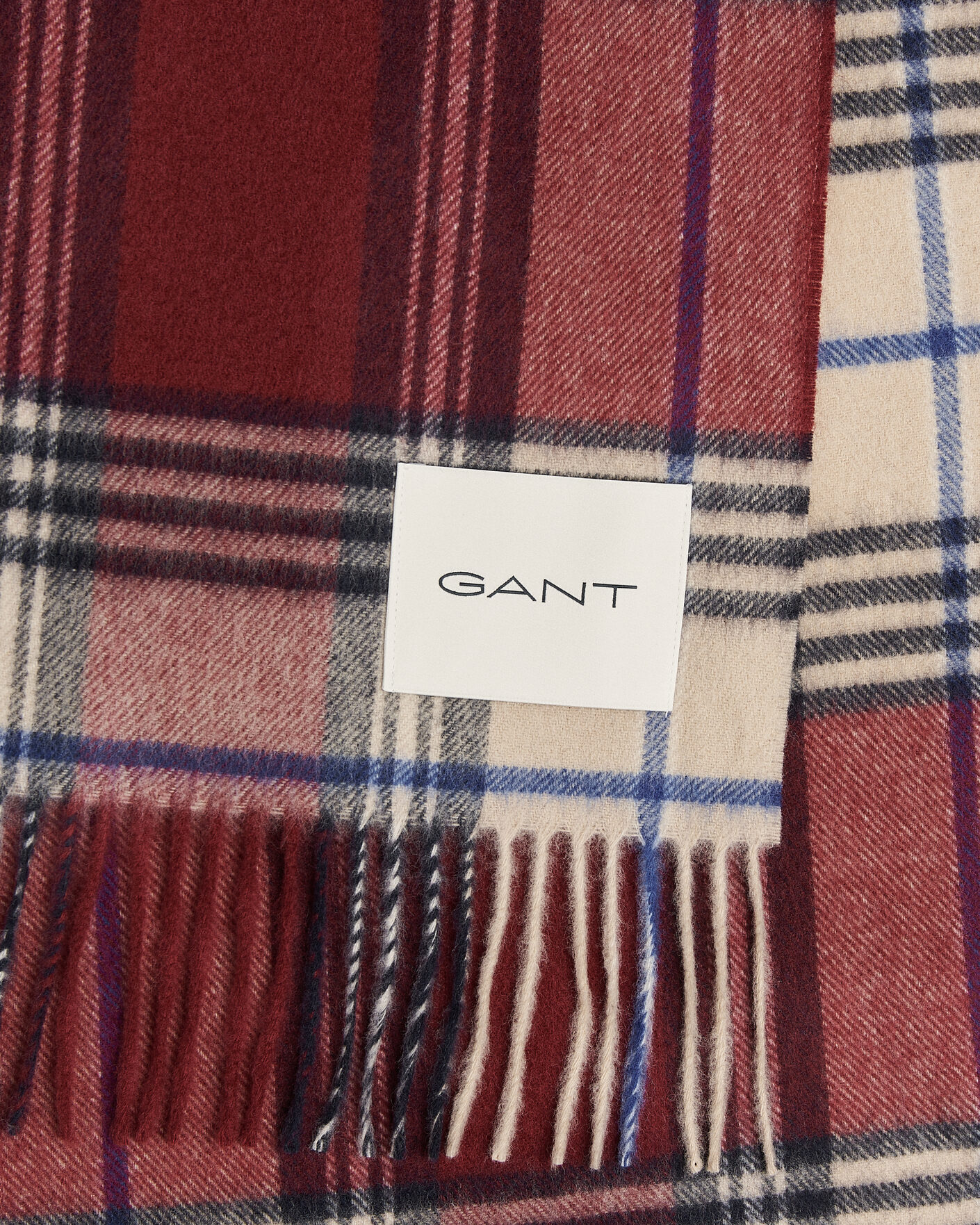 Uomini | Sciarpe | Gant | Checked Wool Scarf Plumped Red