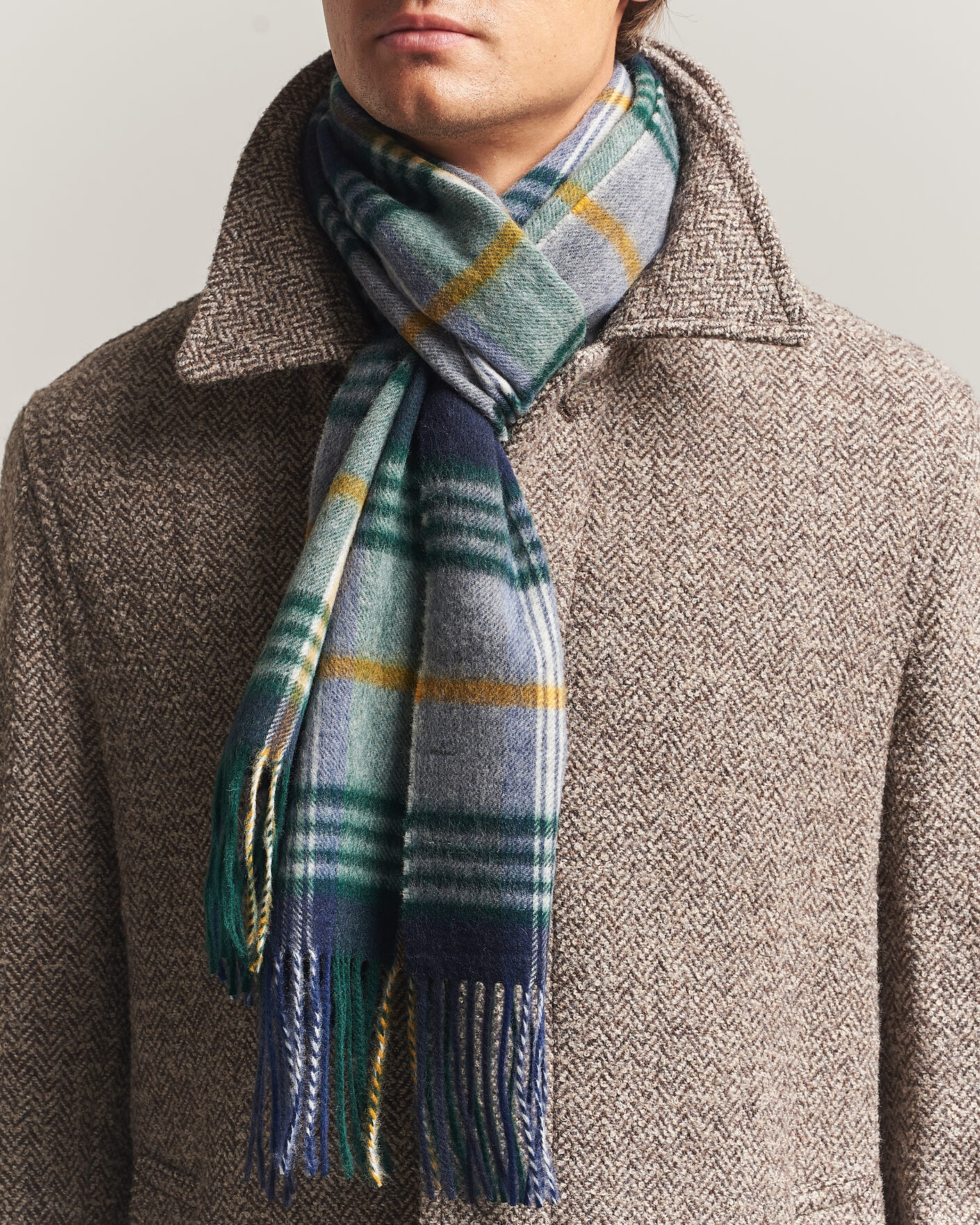 Uomini | Sciarpe | Gant | Checked Wool Scarf Marine