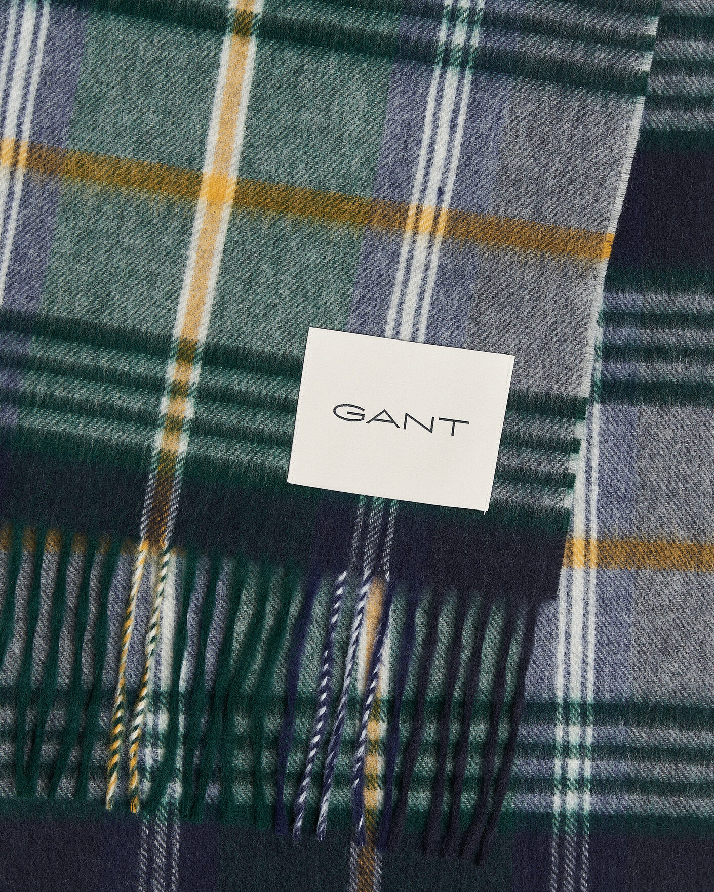 Uomini | Sciarpe | Gant | Checked Wool Scarf Marine