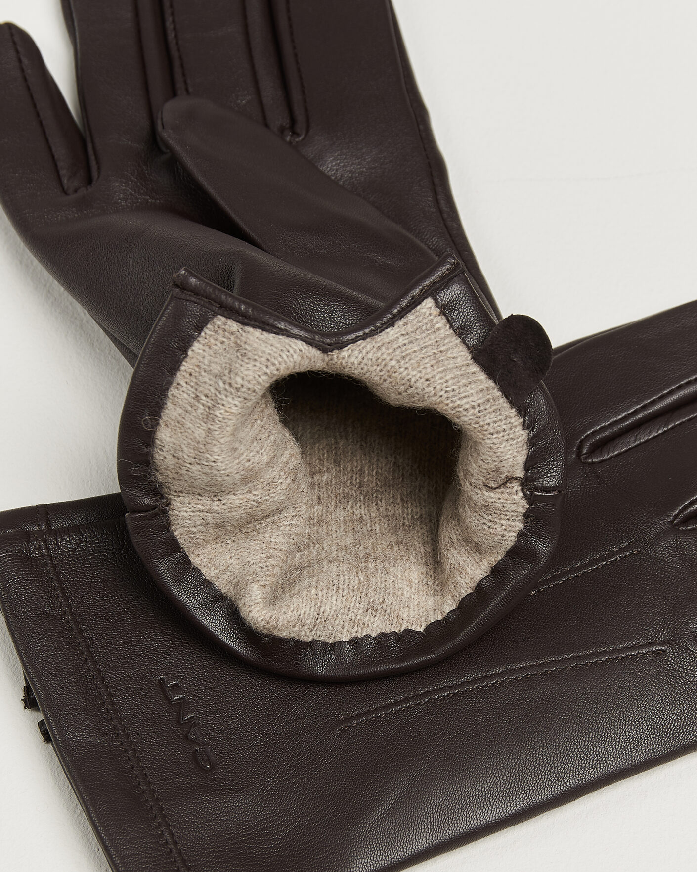 Uomini | Guanti | Gant | Cashmere Lined Leather Glove Deep Brown