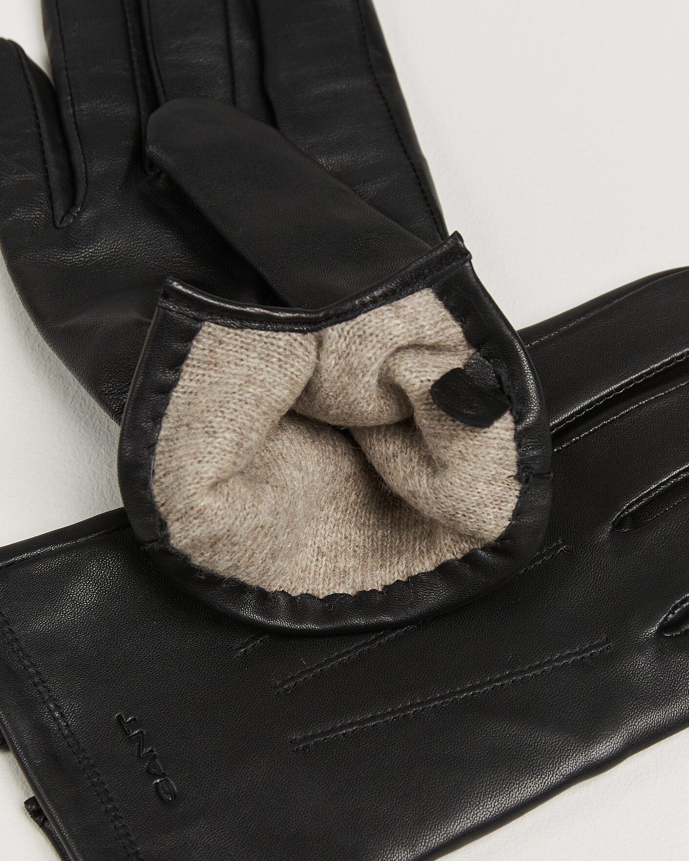 Uomini | Guanti | Gant | Cashmere Lined Leather Glove Black