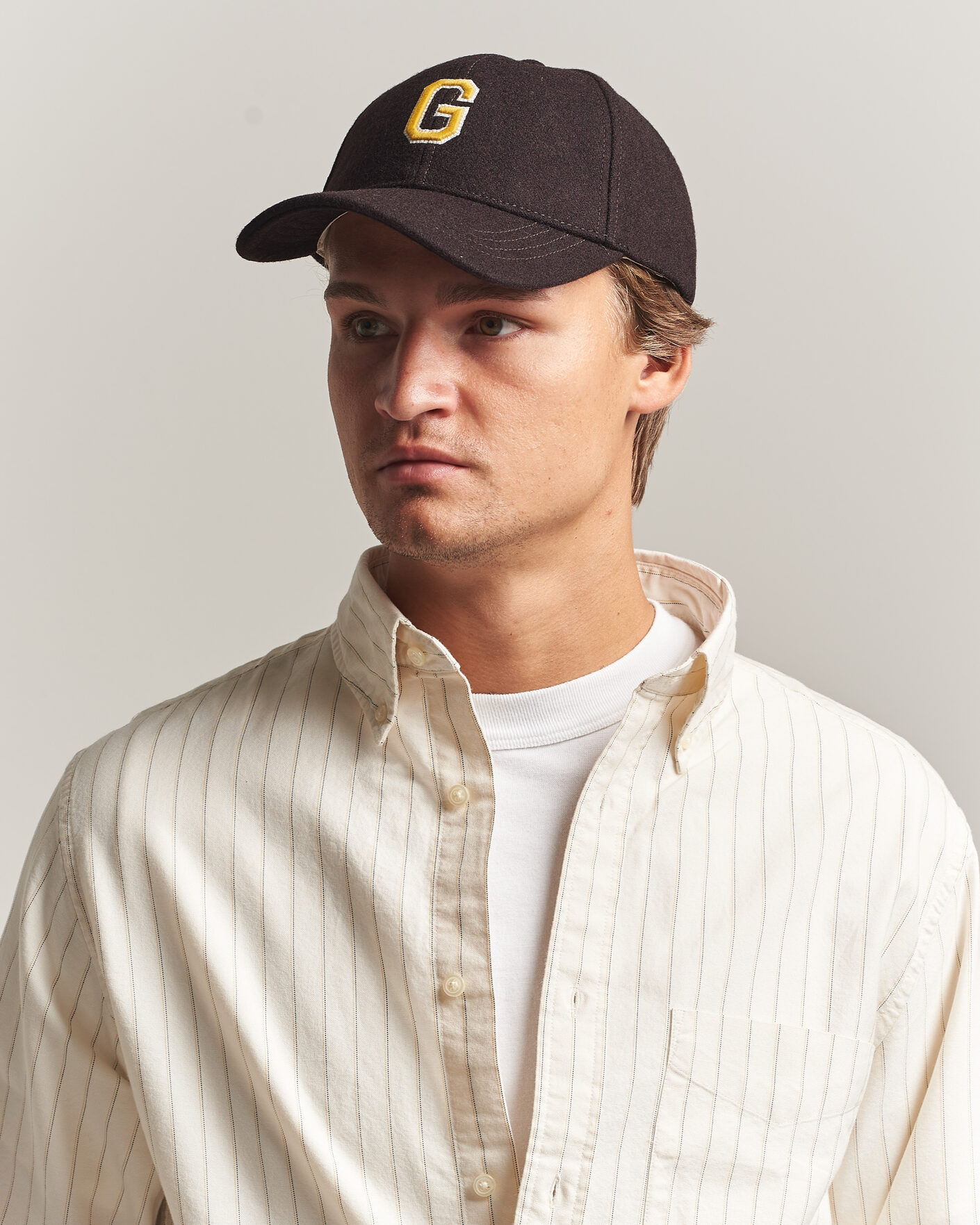 Uomini | Cappelli & Berretti | Gant | G Badge Wool Melton Cap Charred Wood Brown