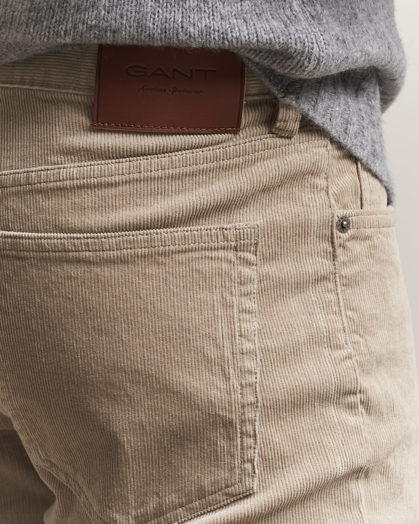 Uomini | Pantaloni | Gant | Regular Fit Corduroy 5-Pocket Pants Mist Taupe