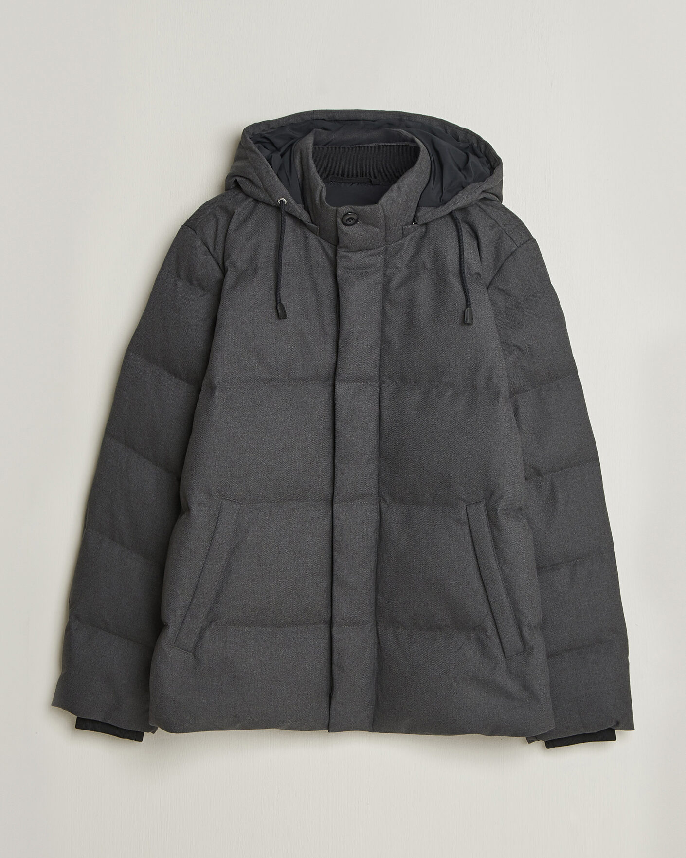 Uomini | Giacche | Gant | Flannel Down Hooded Jacket Black Grey